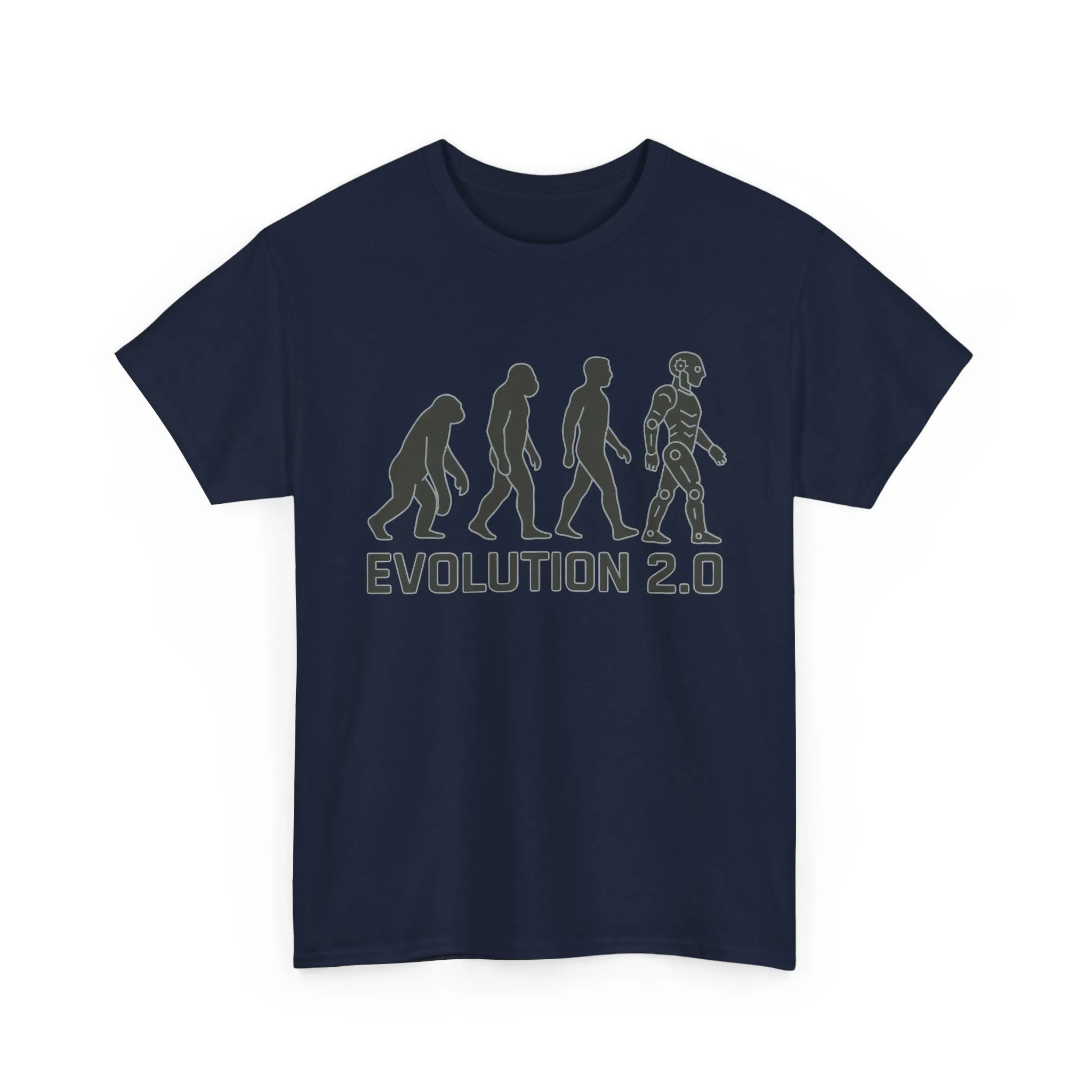 Evolution 2.0 Futuristic Robot Human Evolution T-Shirt, Cyberpunk Tech Graphic Tee for Men, Modern AI Inspired Sci-Fi Shirt - Image 33