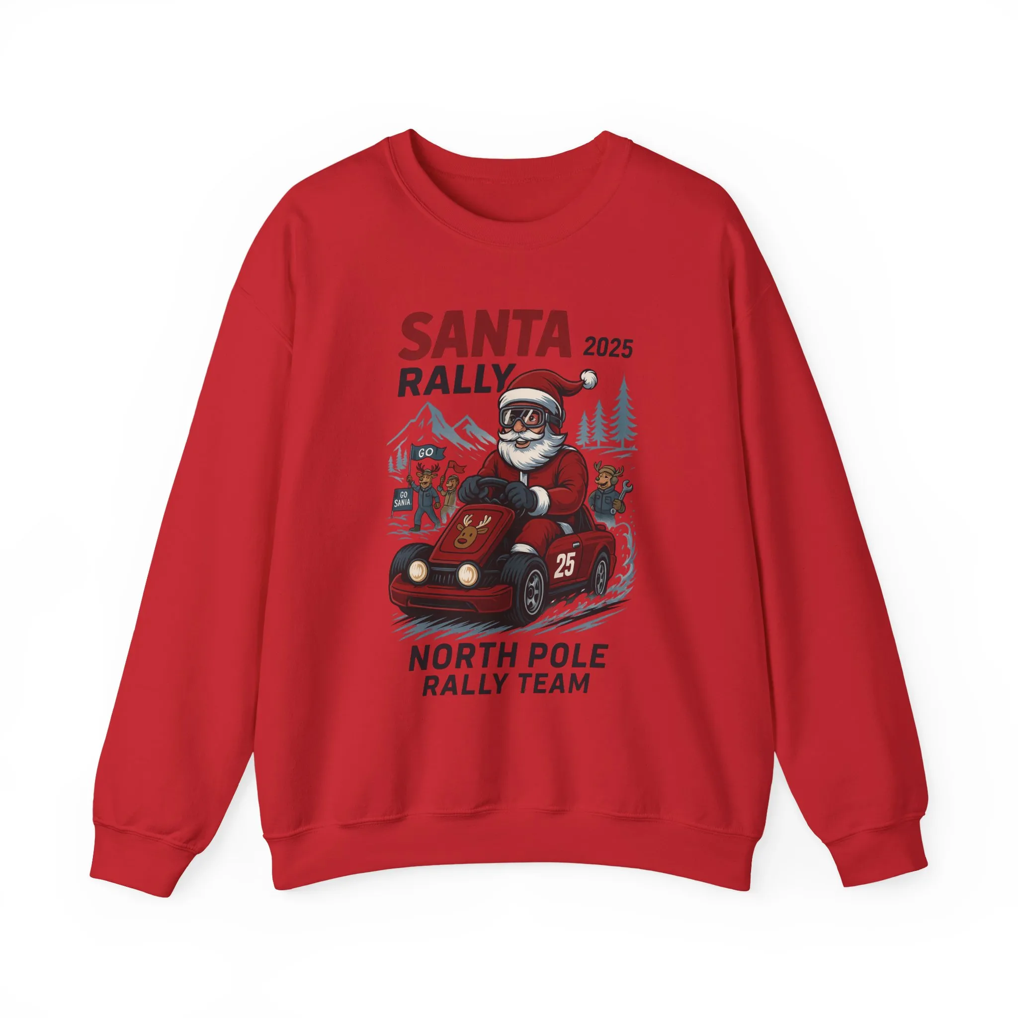 Santa Rally 2025 Christmas Men's Sweatshirt, Funny Santa Racing Sweatshirt for Men, North Pole Rally Team Holiday Jumper - Image 16
