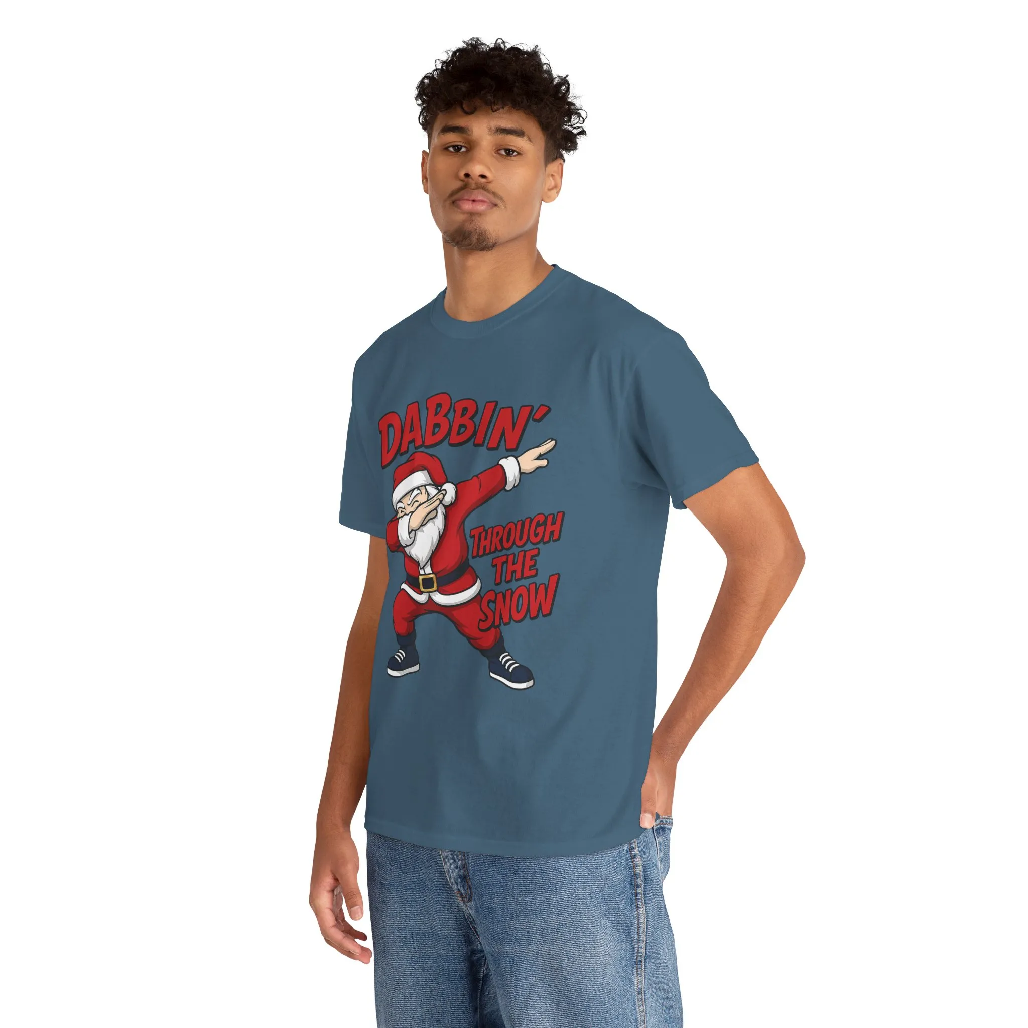 Dabbin Through The Snow Santa Men's Christmas T-Shirt, Funny Holiday Tee - Image 23