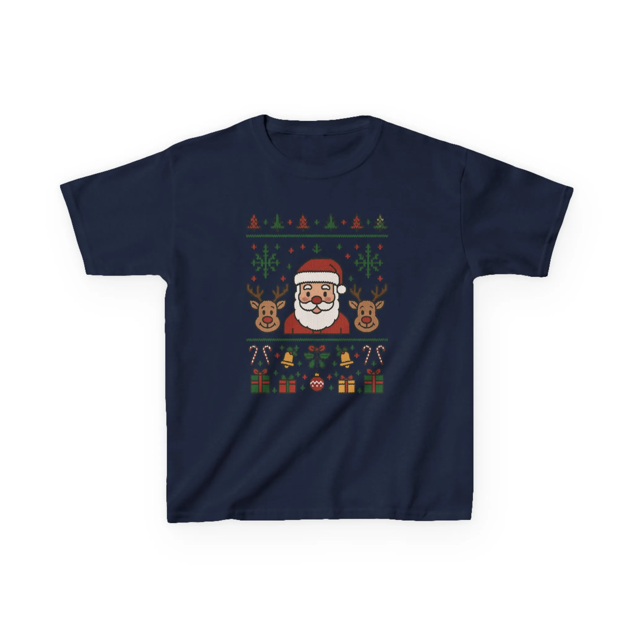 Santa - Reindeer Christmas Shirt for Kids, Cute Holiday Tee, Kids Heavy Cotton™ Tee - Image 19