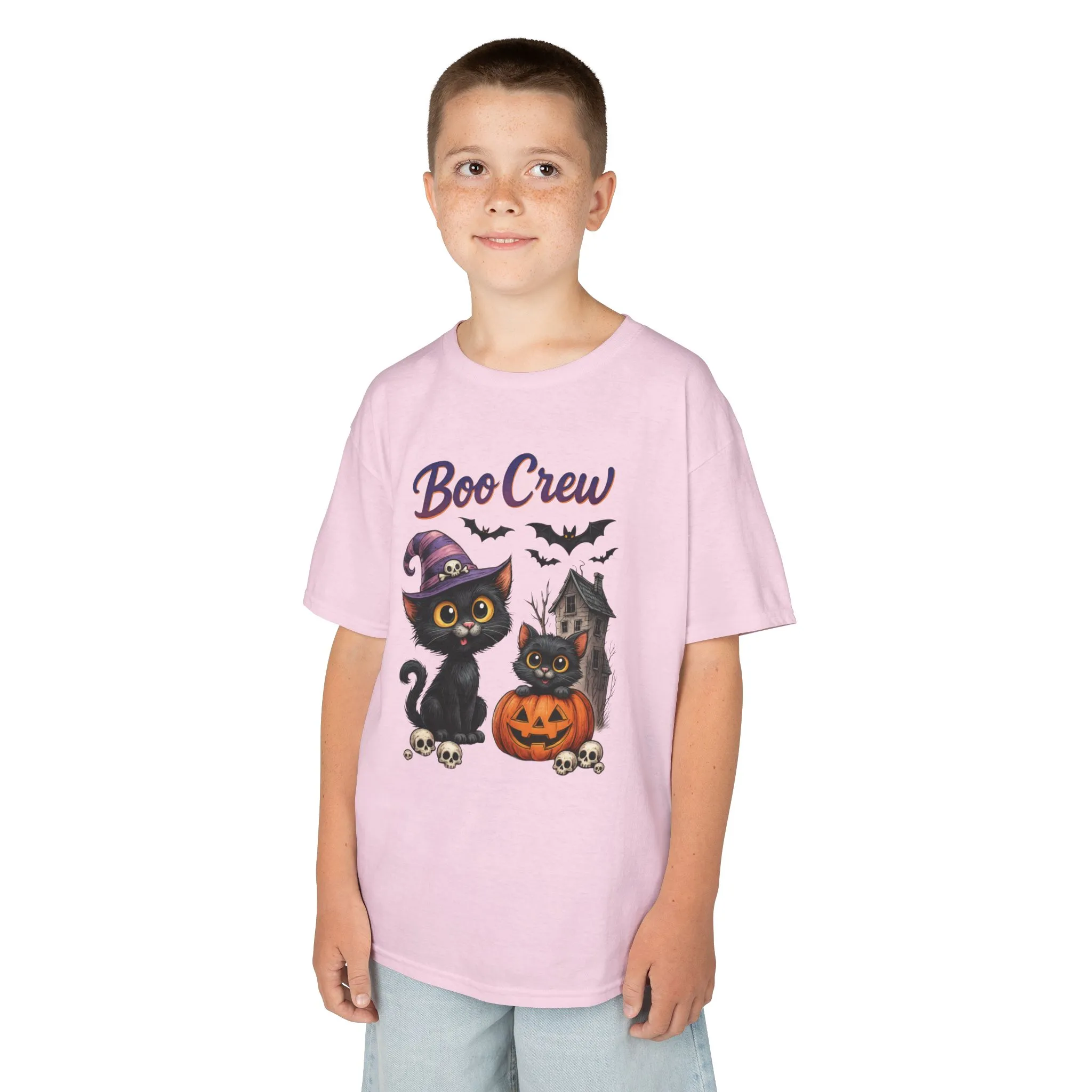 Boo Crew Kids Halloween T-Shirt, Cute Black Cats Pumpkin Design, Fun Spooky Shirt for Girls Boys - Image 21