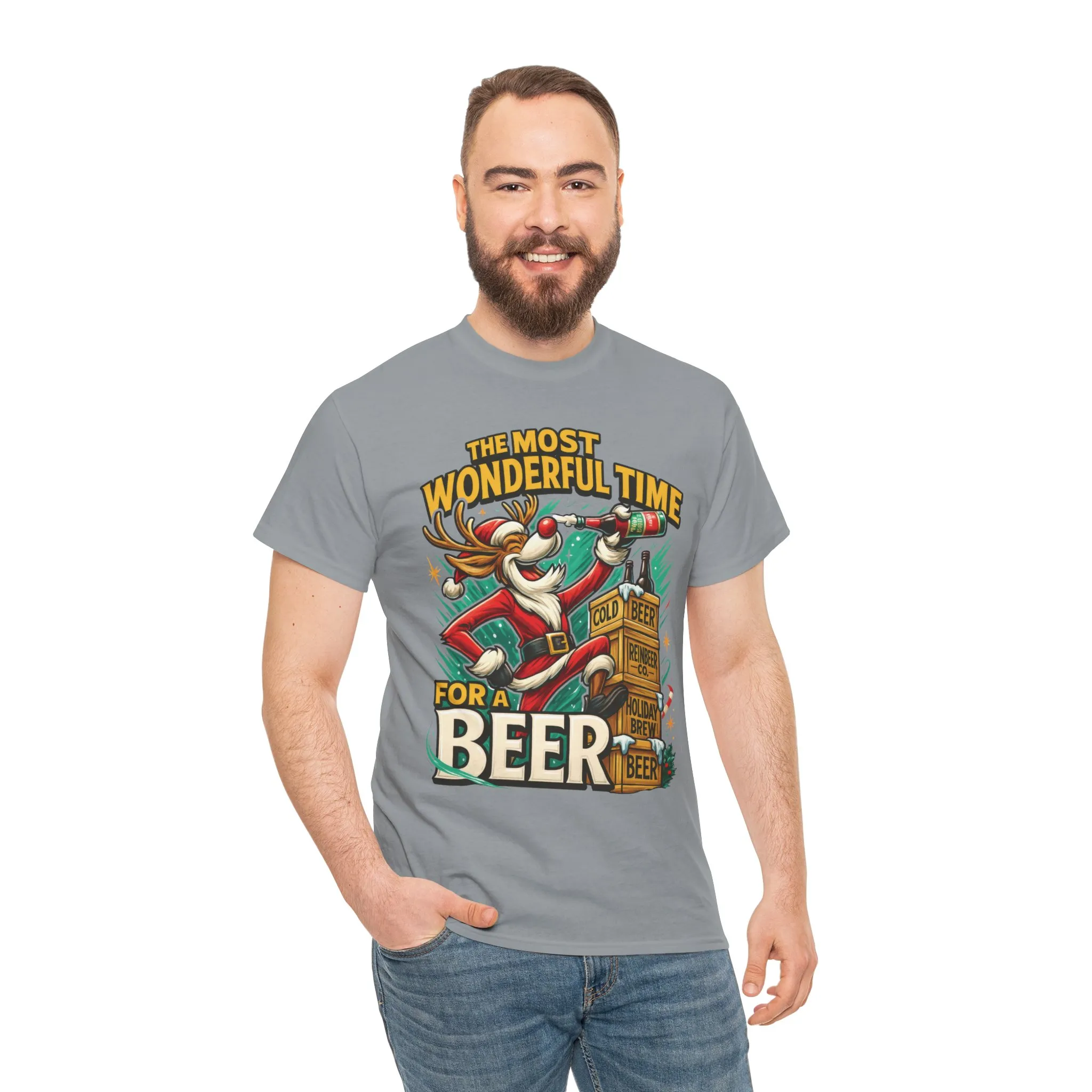 Funny Christmas Beer T-Shirt for Men, The Most Wonderful Time for a Beer - Image 11