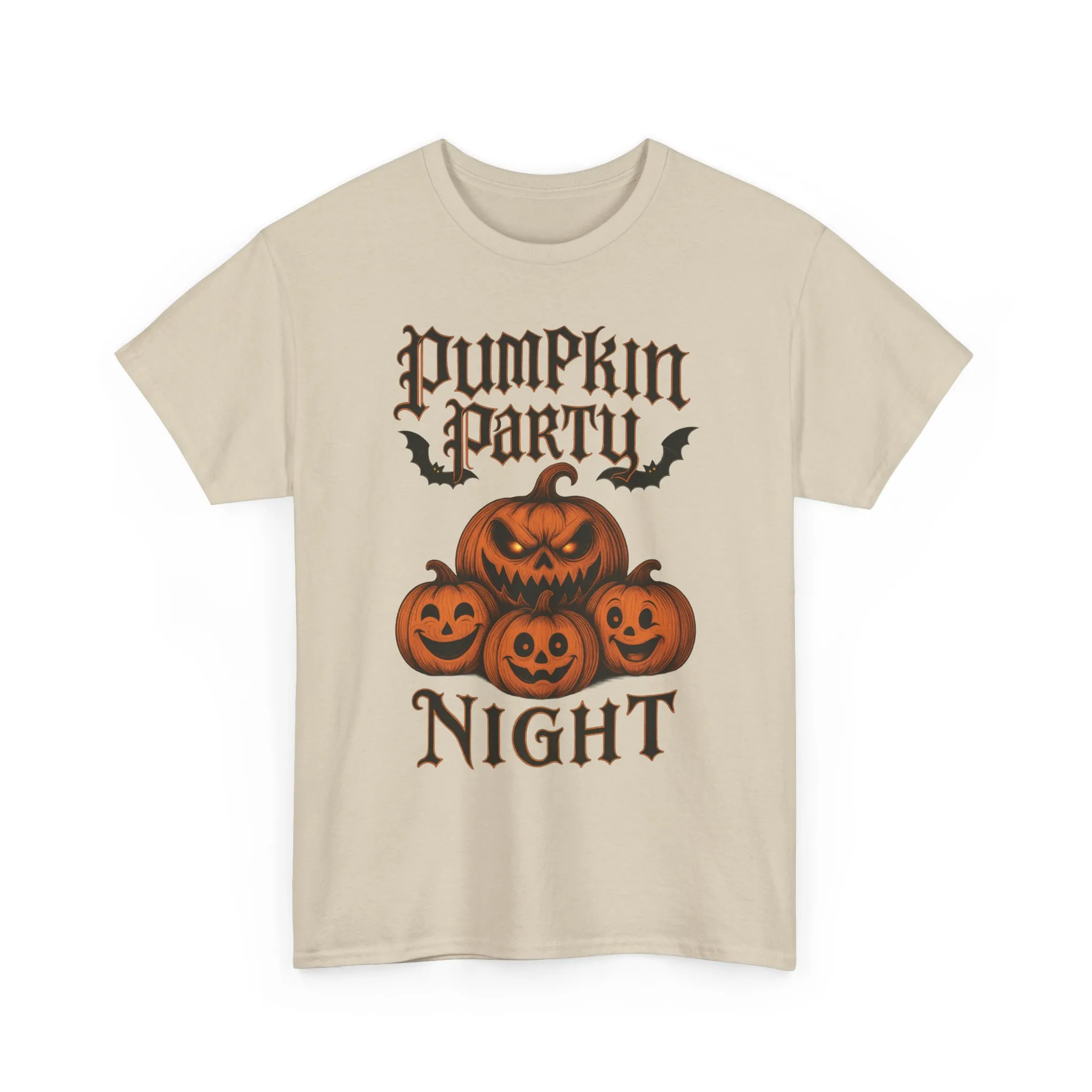 Pumpkin Party Night Men's Halloween T-Shirt, Scary Jack-O-Lantern Pumpkin Graphic Tee for Him - Image 7