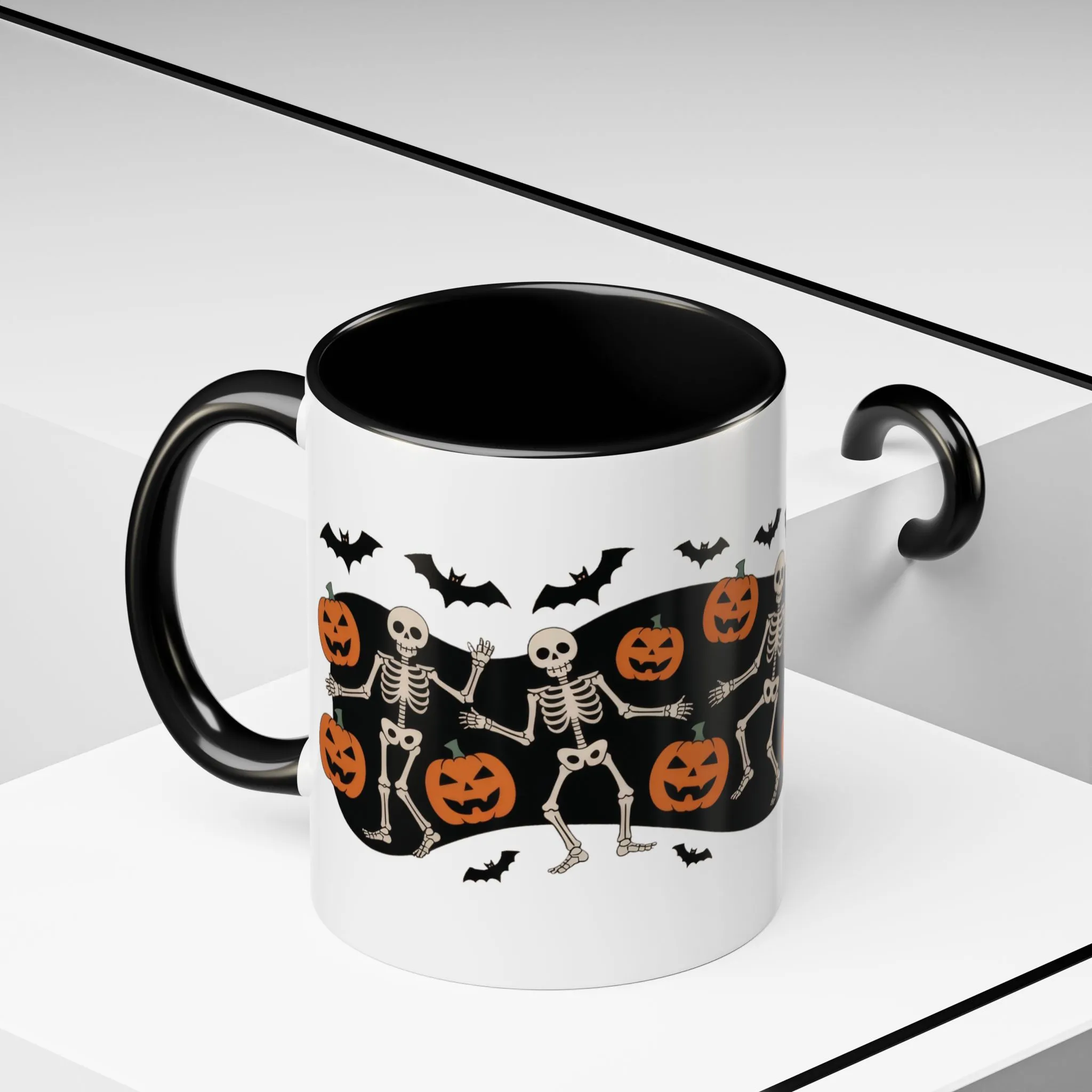 Dancing Skeletons Halloween Mug, Funny Spooky Pumpkin Coffee Cup, Cute Skeleton Dance Mug, Festive Fall Gift, Accent Coffee Mug (11, 15oz) - Image 10