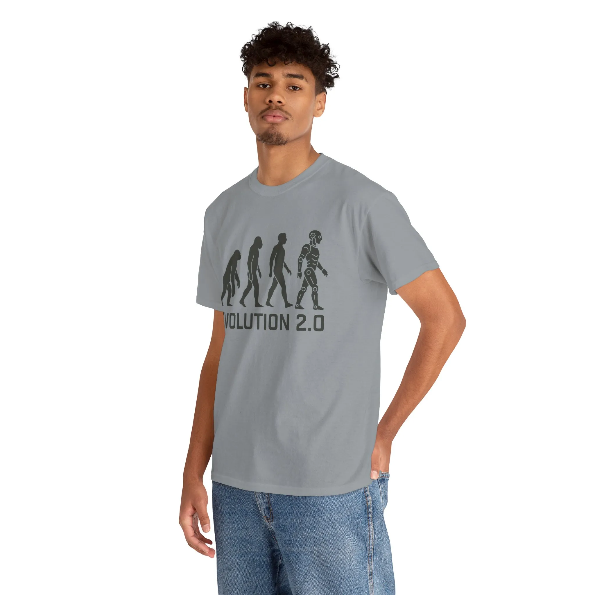 Evolution 2.0 Futuristic Robot Human Evolution T-Shirt, Cyberpunk Tech Graphic Tee for Men, Modern AI Inspired Sci-Fi Shirt - Image 19