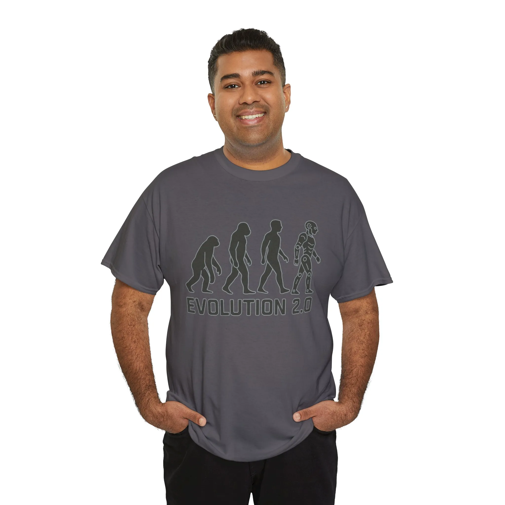 Evolution 2.0 Futuristic Robot Human Evolution T-Shirt, Cyberpunk Tech Graphic Tee for Men, Modern AI Inspired Sci-Fi Shirt - Image 28