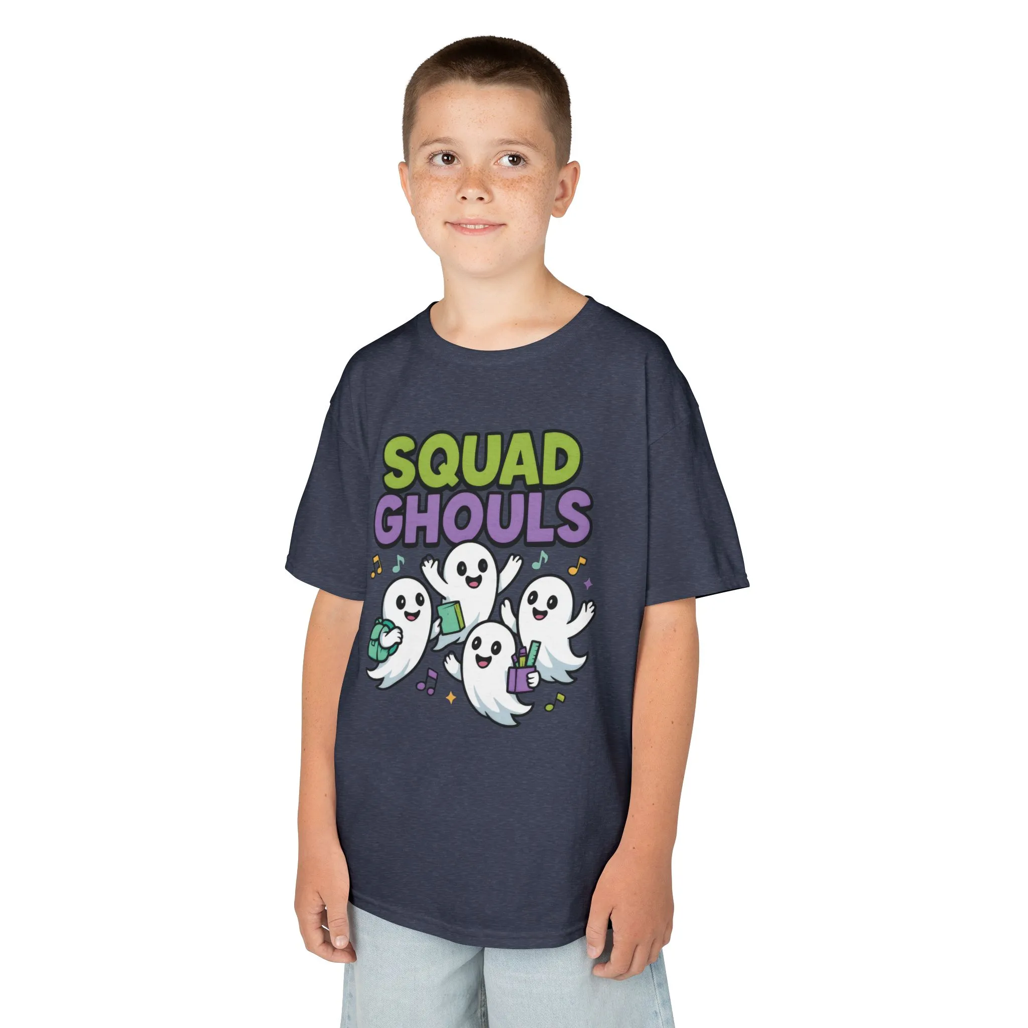 Kids Squad Ghouls T-Shirt, Cute Ghost Friends School Shirt, Halloween Back to School Tee for Boys & Girls - Image 18