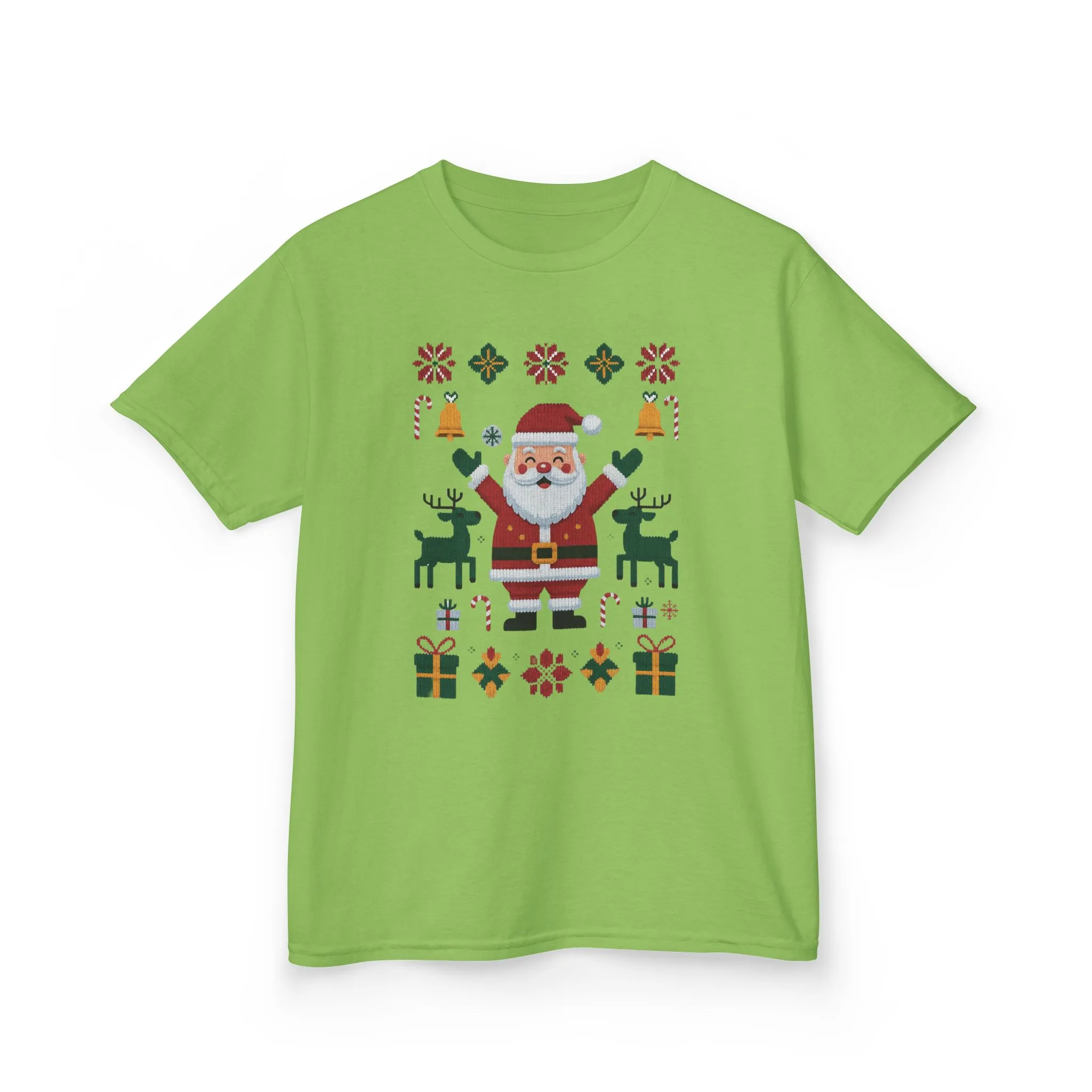 Kids Santa Christmas T-Shirt, Cute Reindeer Holiday Tee, Classic Christmas Shirt for Girls - Image 9