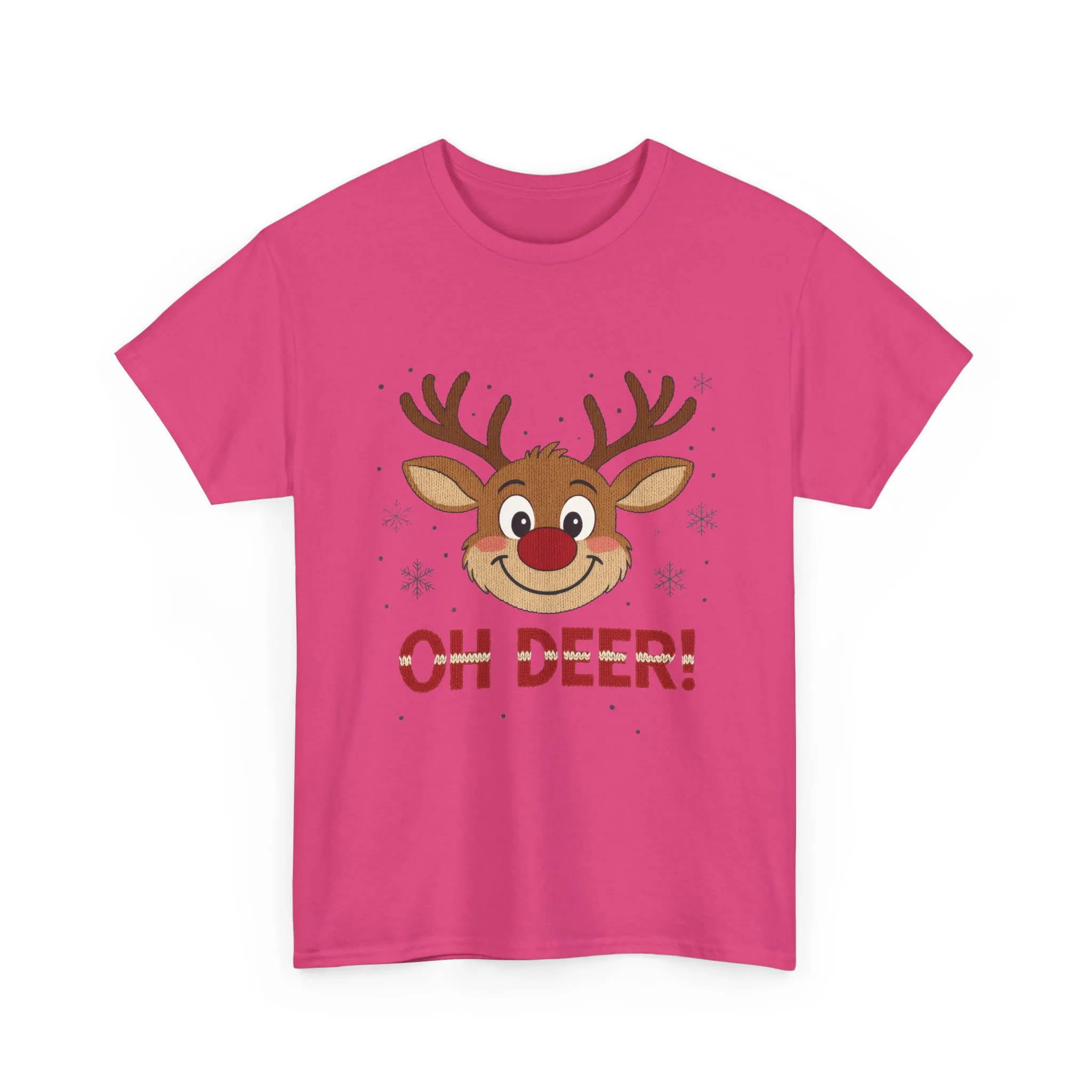 Women's Oh Deer Christmas T-Shirt, Cute Reindeer Holiday Graphic Tee, Women's Heavy Cotton Tee - Image 22