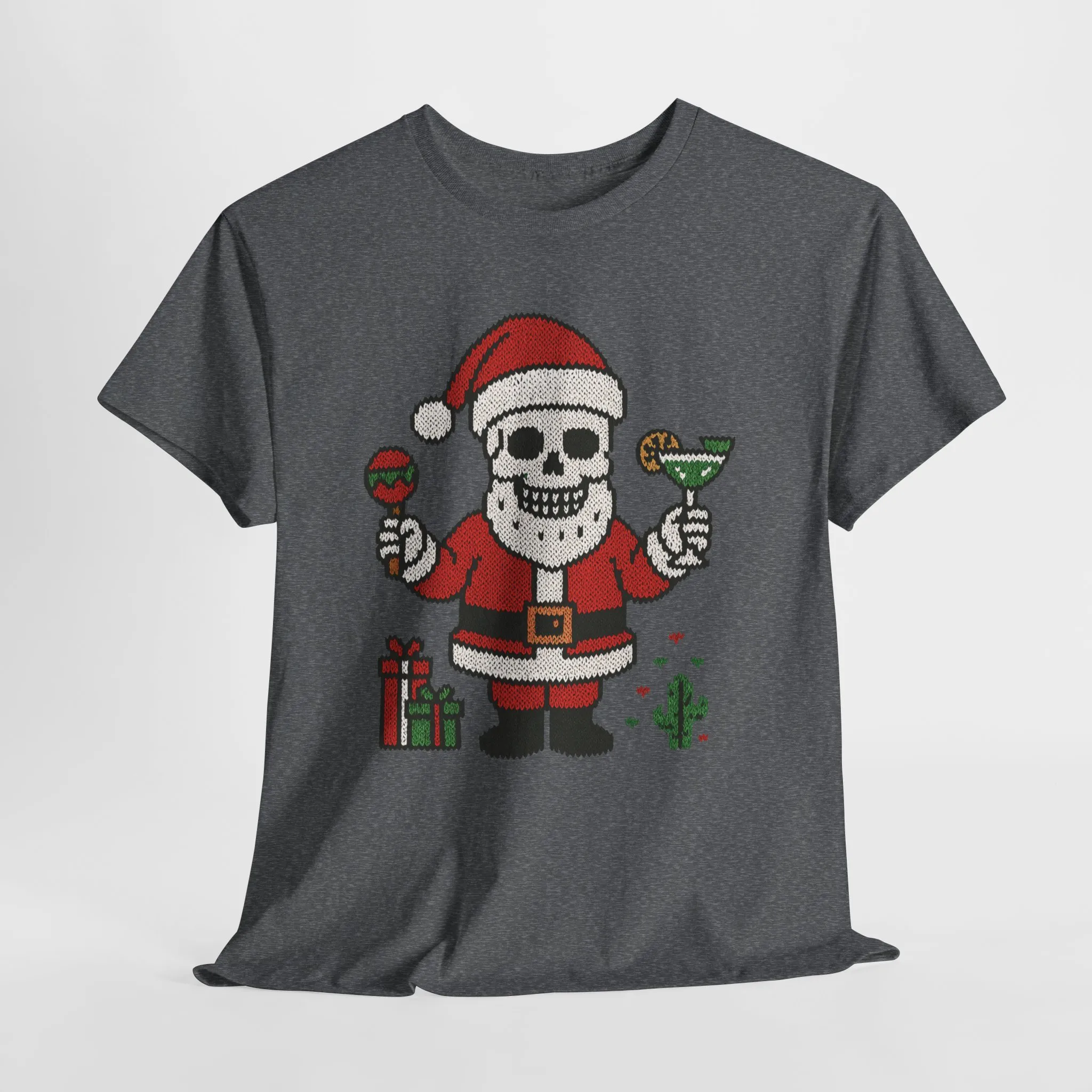 Funny Santa Skull Christmas Men's Shirt, Holiday Margarita Tee for Men - Image 10