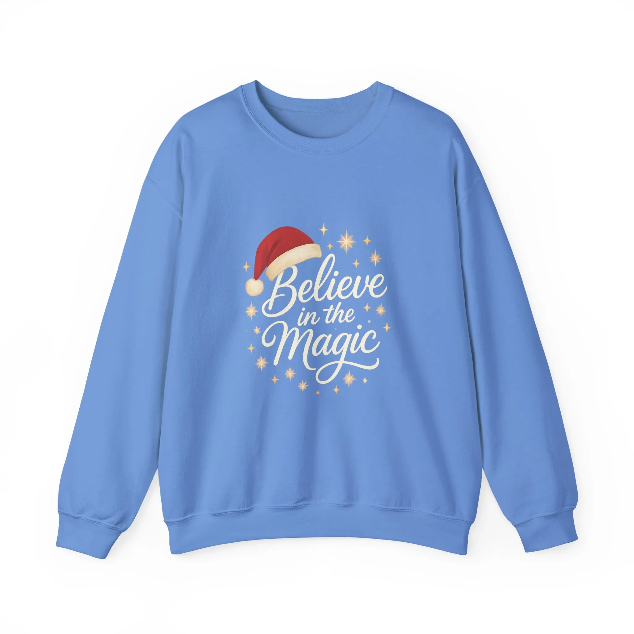 Believe in the Magic Women's Christmas Shirt, Santa Hat Holiday Cozy Sweatshirt, Women's Heavy Blend™ Crewneck Sweatshirt - Image 10