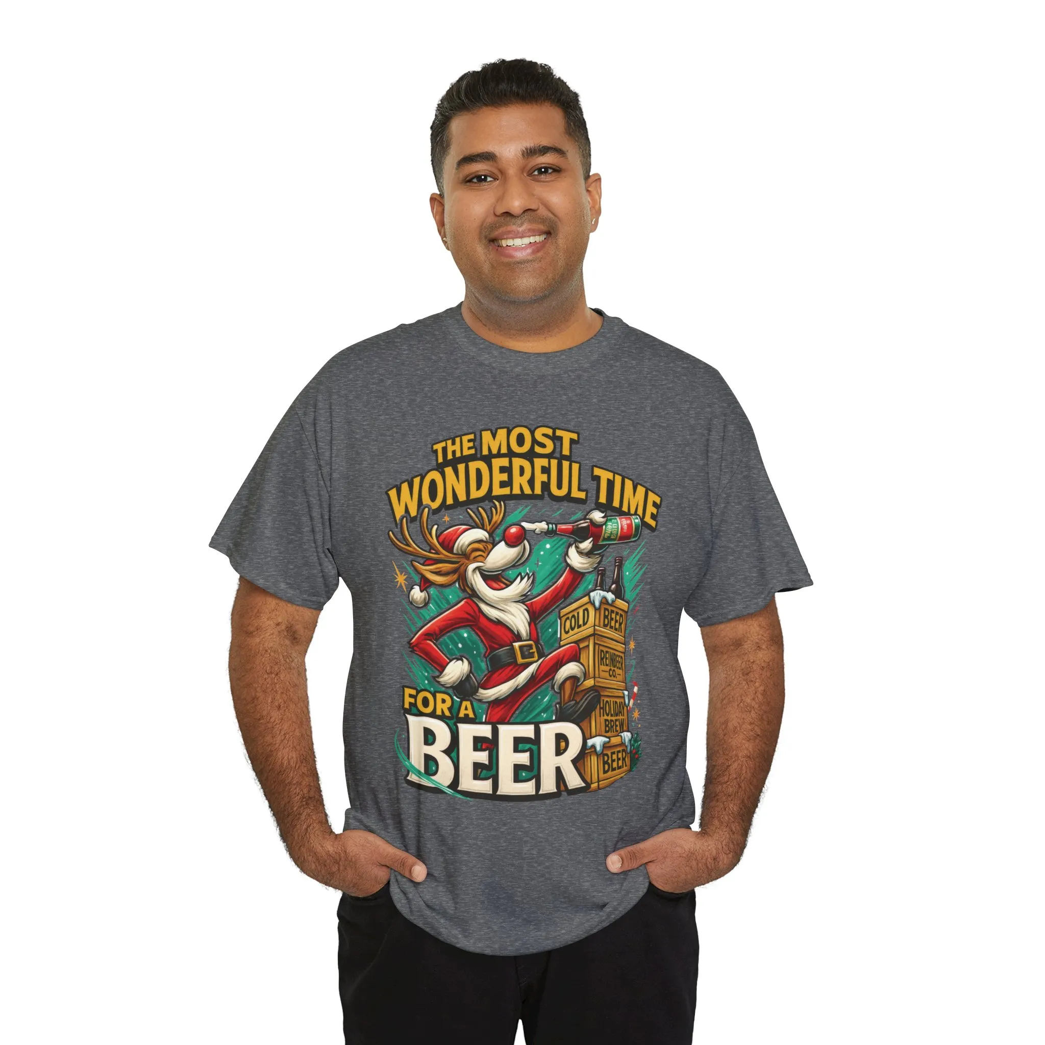 Funny Christmas Beer T-Shirt for Men, The Most Wonderful Time for a Beer - Image 15