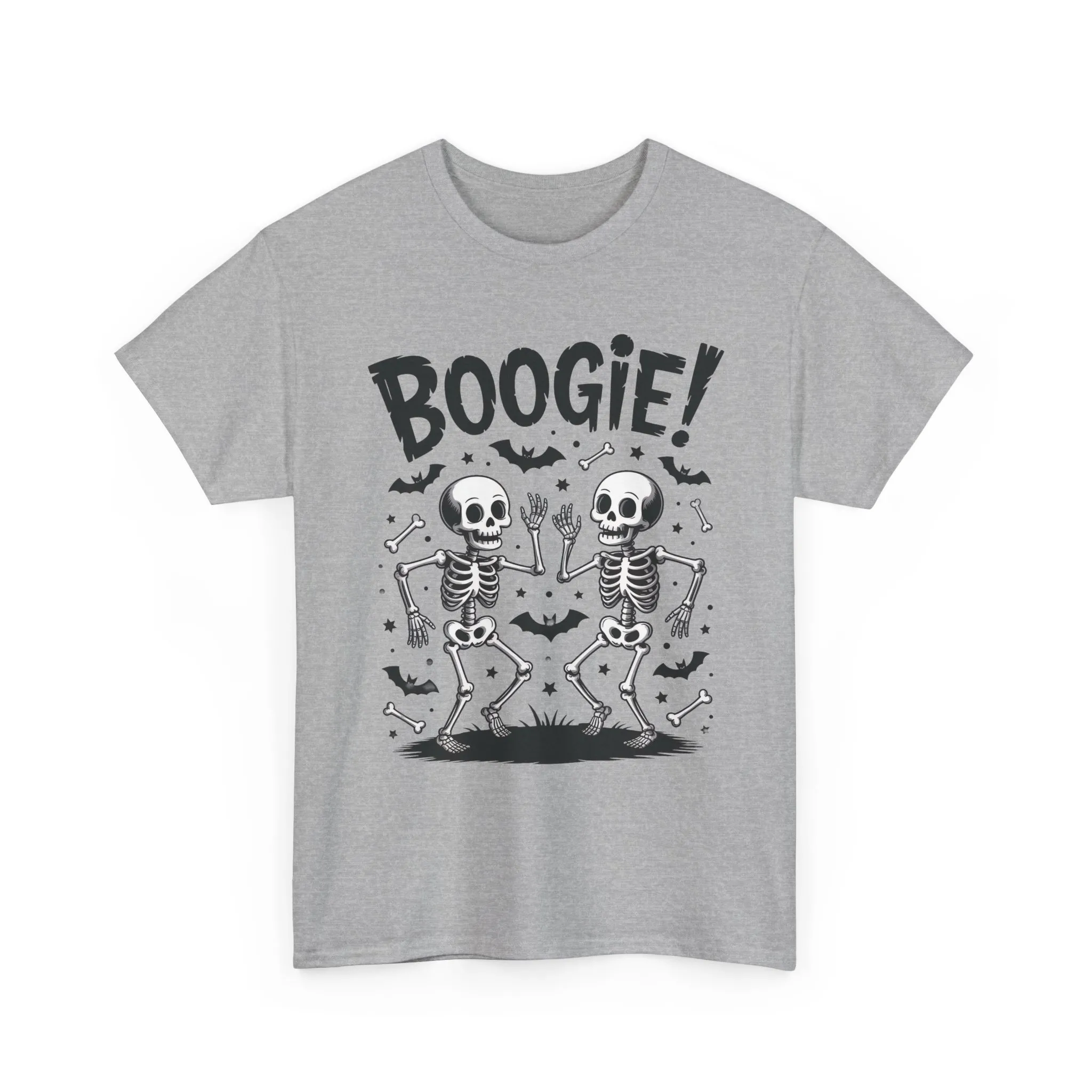 BOOGIE! Dancing Skeleton Halloween Mens's T-Shirt, Funny Spooky Graphic Tee for Men, Men'sHeavy Cotton Tee - Image 2