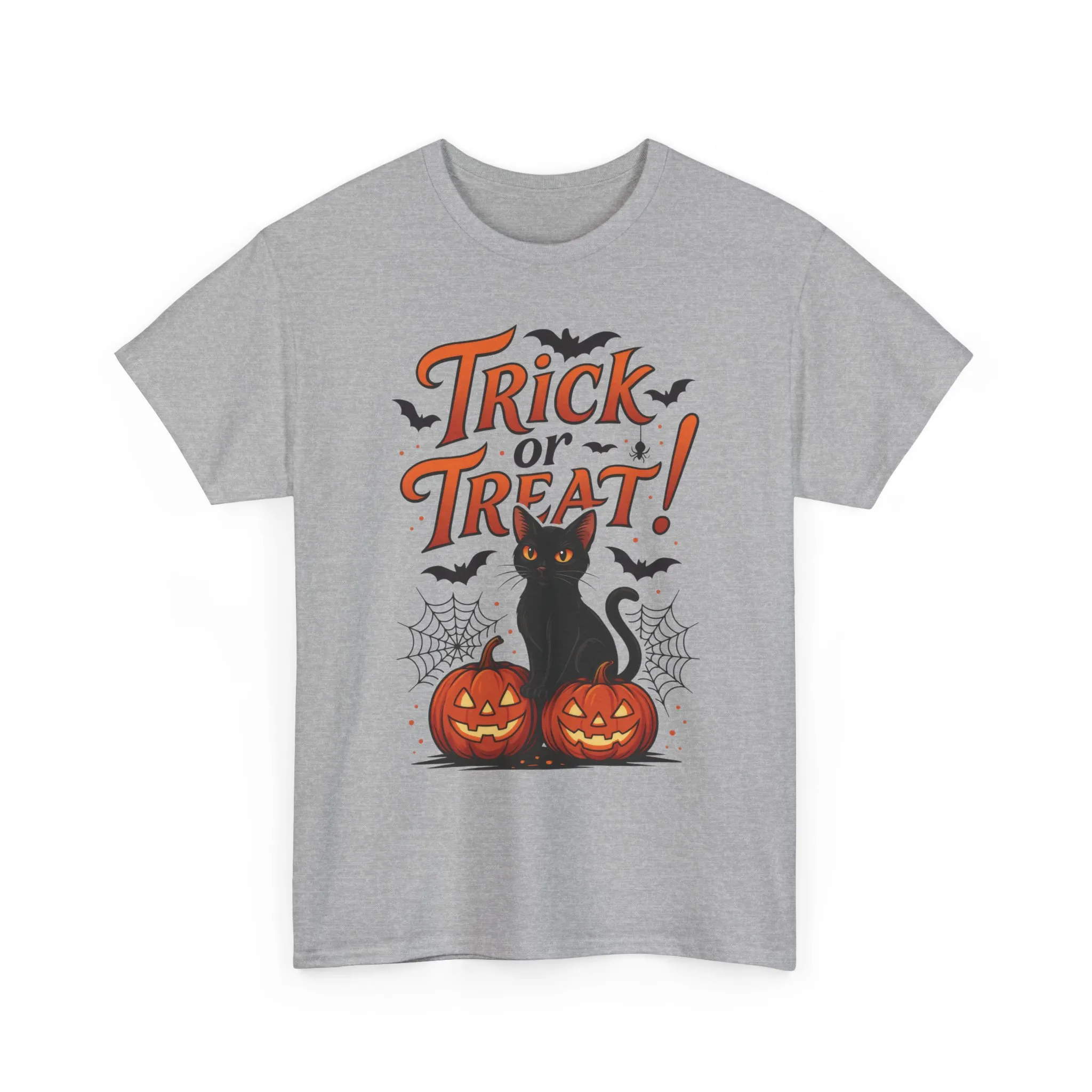 Trick or Treat Black Cat Halloween T-Shirt for Women, Spooky Cute Pumpkin Cat Tee, Fall Halloween Outfit Gift, Vintage Witchy Top - Image 10