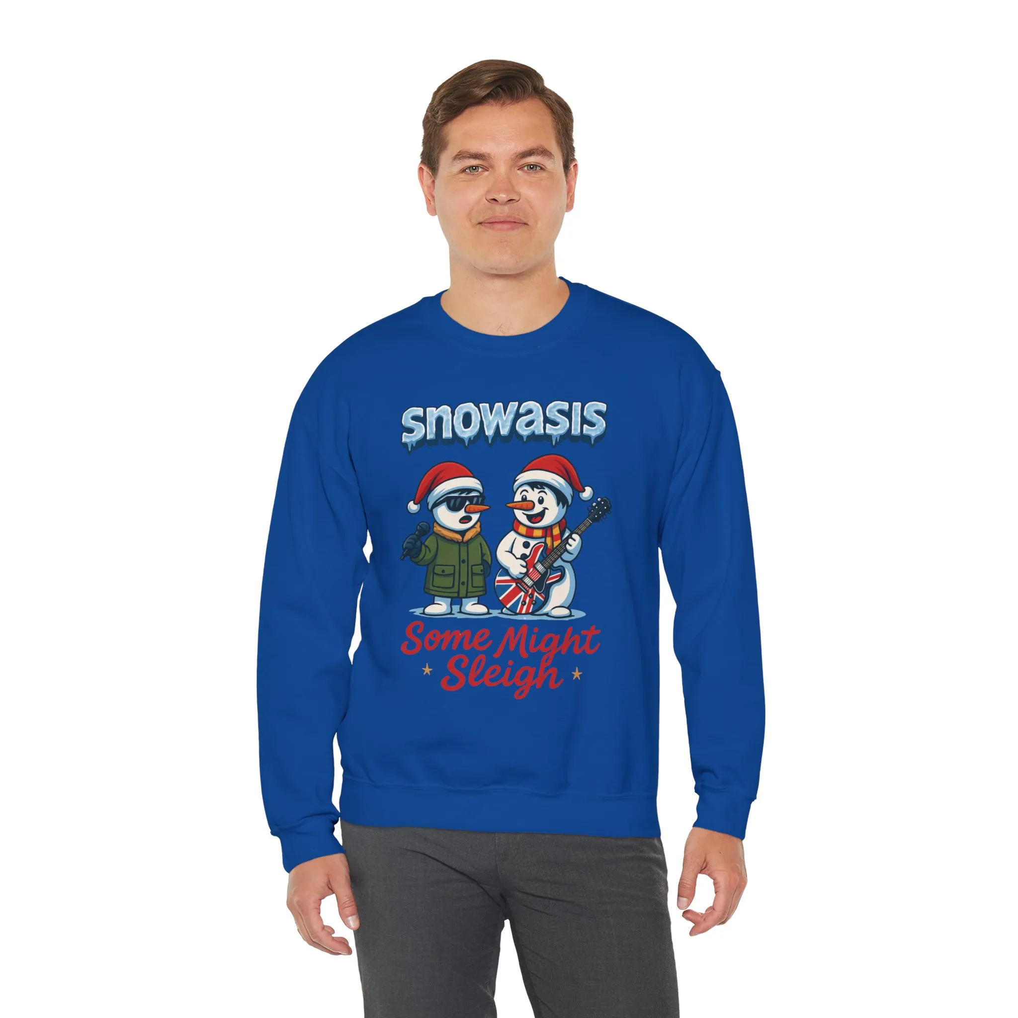 Snowasis Some Might Sleigh Men's Christmas Sweatshirt, Funny Rock Holiday Sweater - Image 24