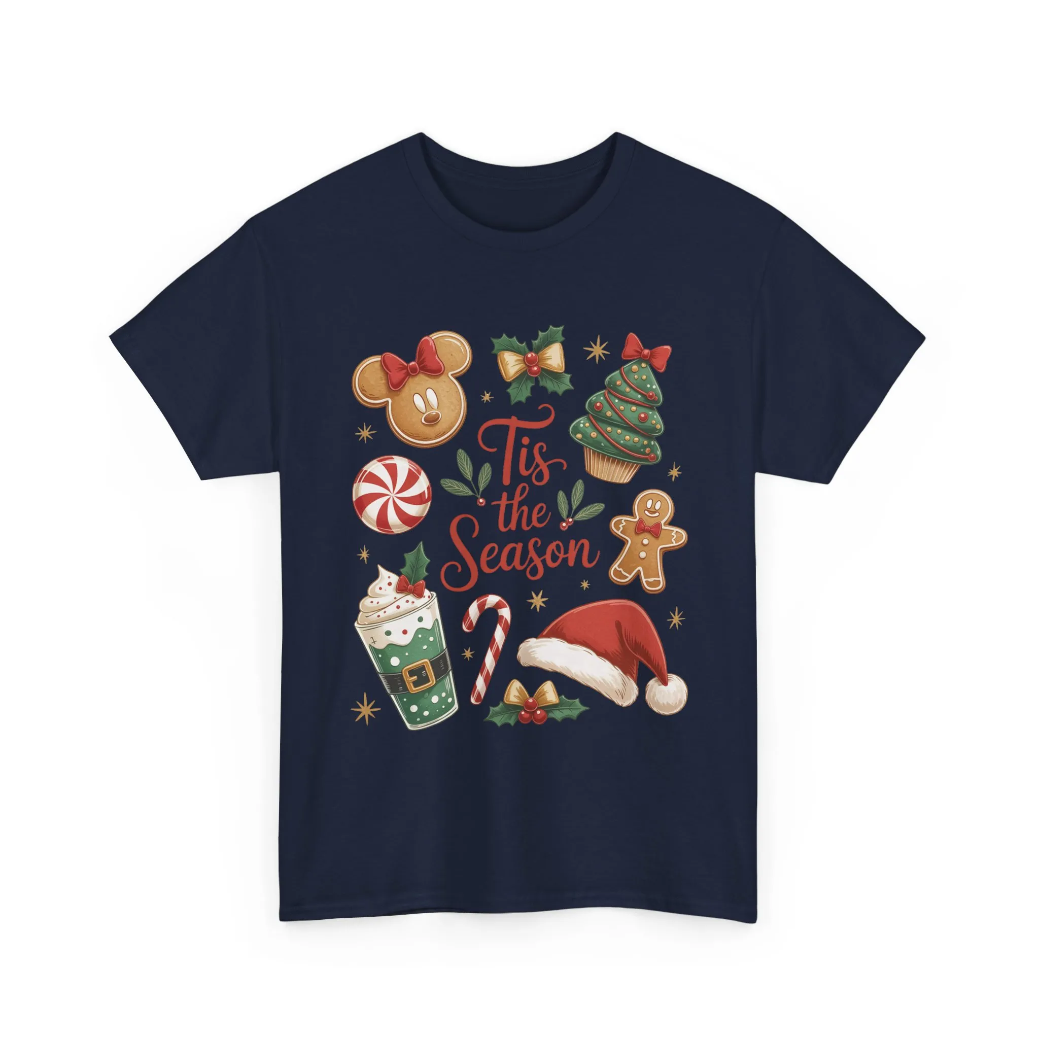 Women's Tis the Season Christmas Shirt, Cute Holiday Cookie - Coffee Tee, Women's Heavy Cotton Tee - Image 13