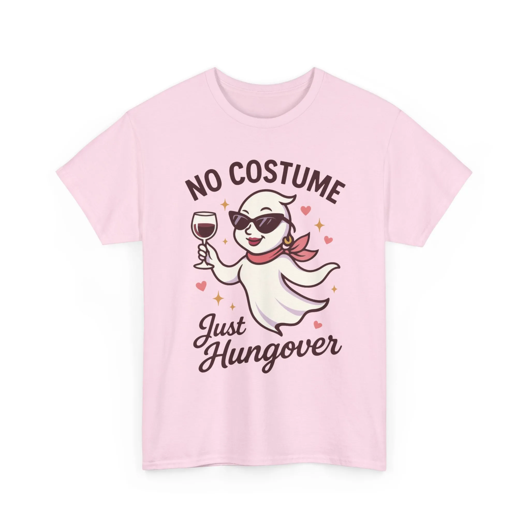 No Costume Just Hungover Women's T-Shirt, Funny Ghost Wine Halloween Party Graphic Tee - Image 22