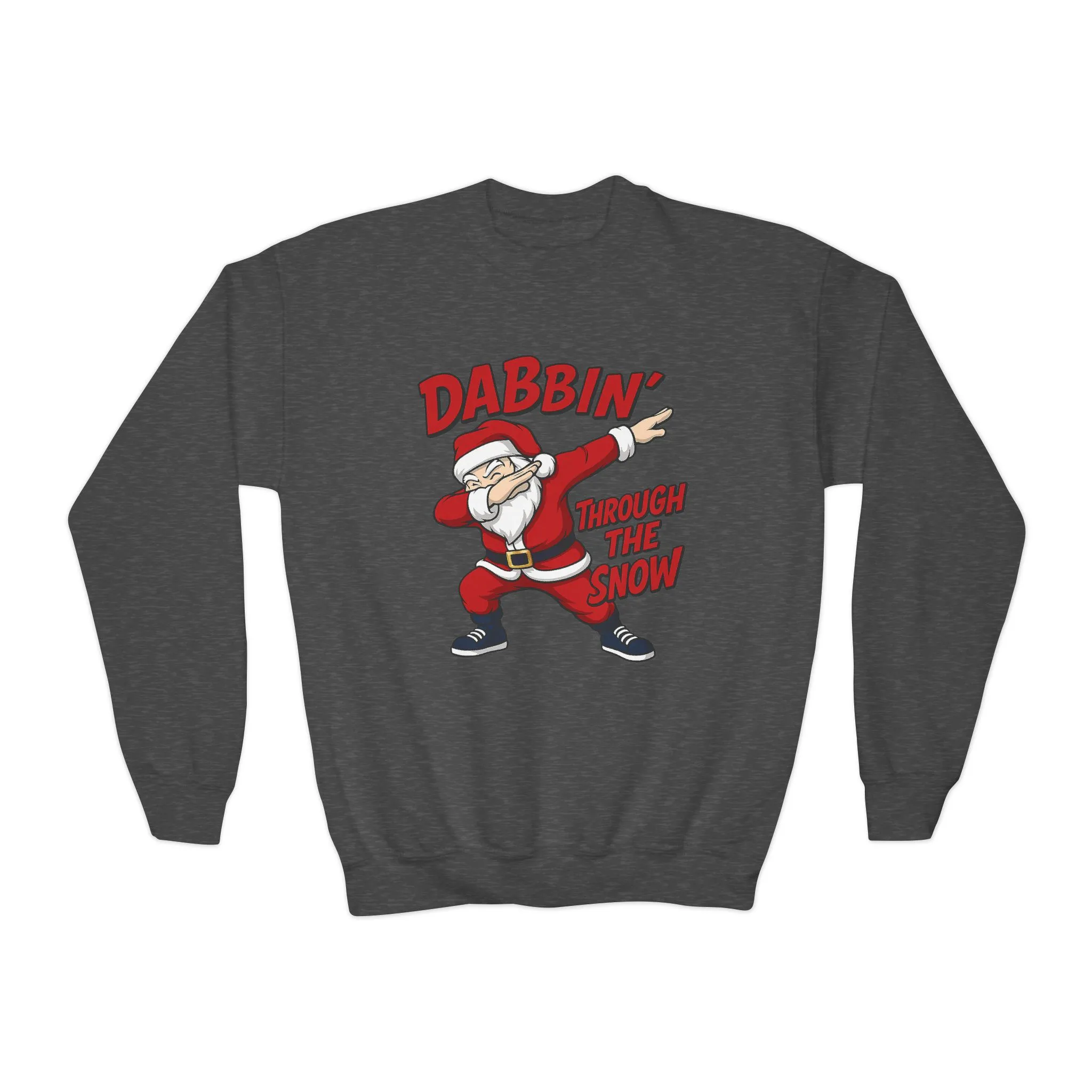 Dabbin Santa Youth Christmas Sweatshirt, Funny Holiday Jumper for Boys - Image 10