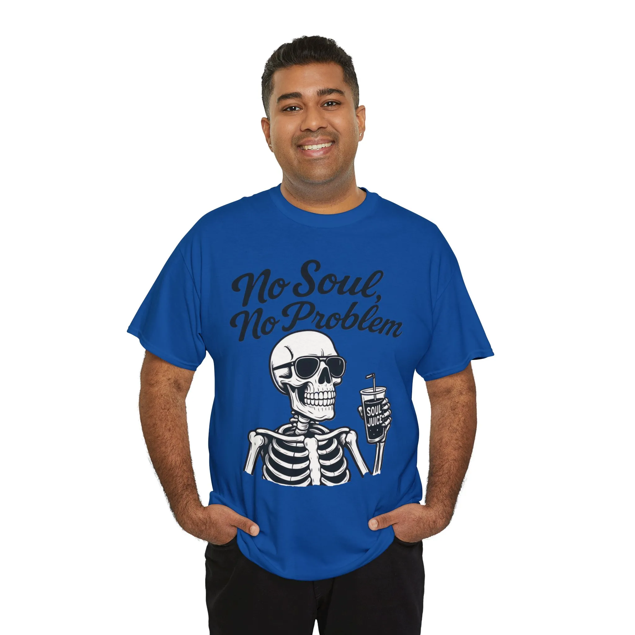 No Soul No Problem Skeleton T-Shirt for Men, Funny Gothic Skull Tee, Cool Spooky Halloween Shirt, Dark Humor Skeleton Graphic Top - Image 36