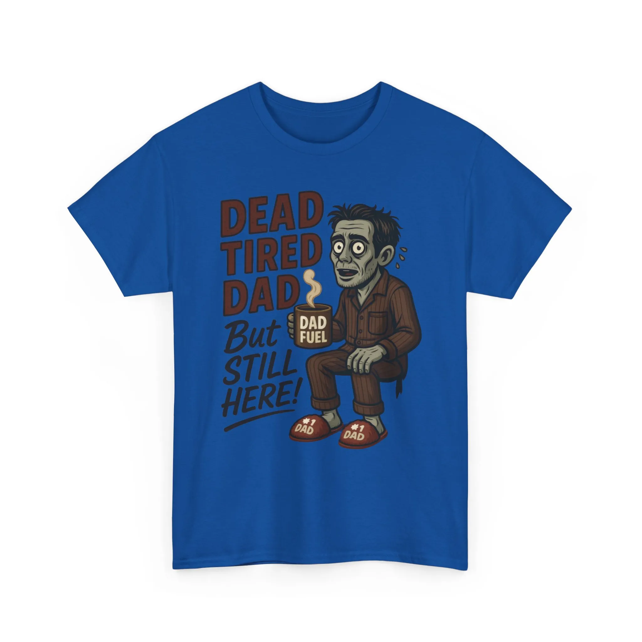 Dead Tired Dad Funny Zombie Coffee Men's T-Shirt, Father's Day Gift for Men, Dad Fuel Graphic Tee, Halloween Dad Tee - Image 25