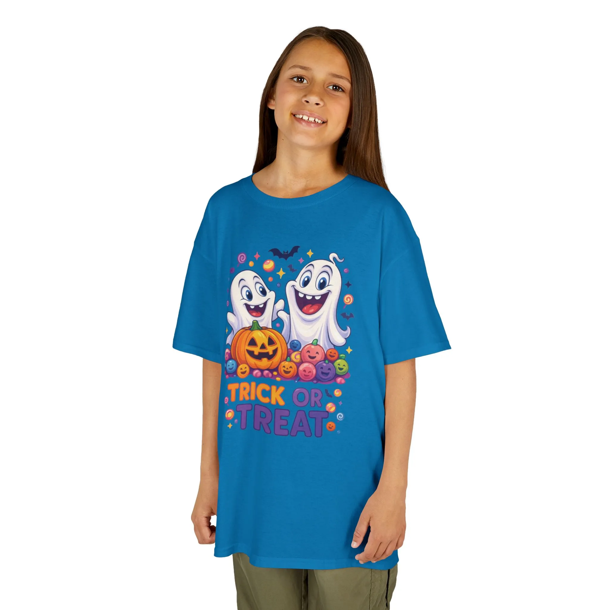 Trick or Treat Kids Halloween T-Shirt, Cute Ghosts Pumpkin Design, Fun Spooky Tee for Boys Girls - Image 14