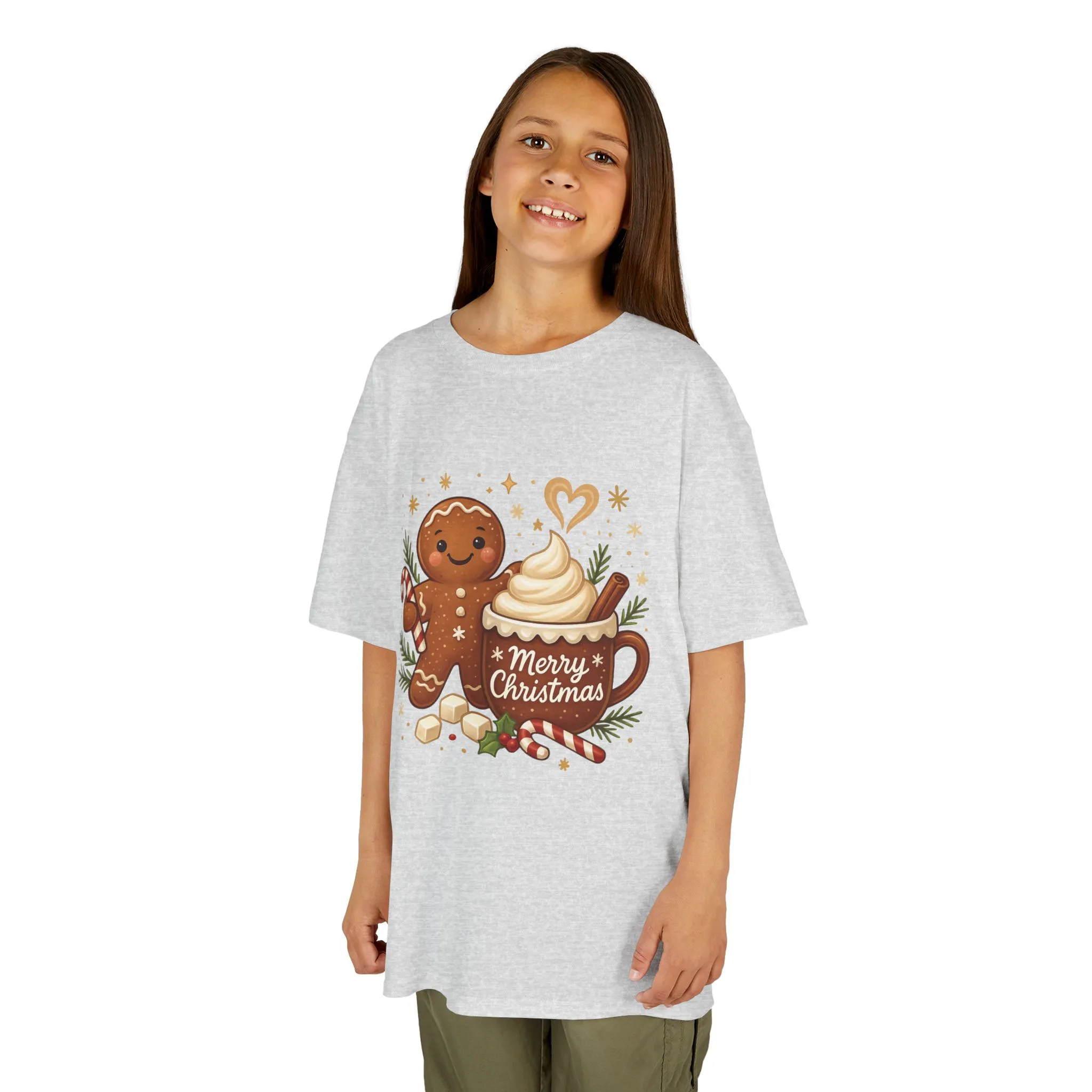 Gingerbread - Hot Cocoa Christmas Shirt for Kids, Cute Holiday Girls Tee, Kids Heavy Cotton™ Tee - Image 6