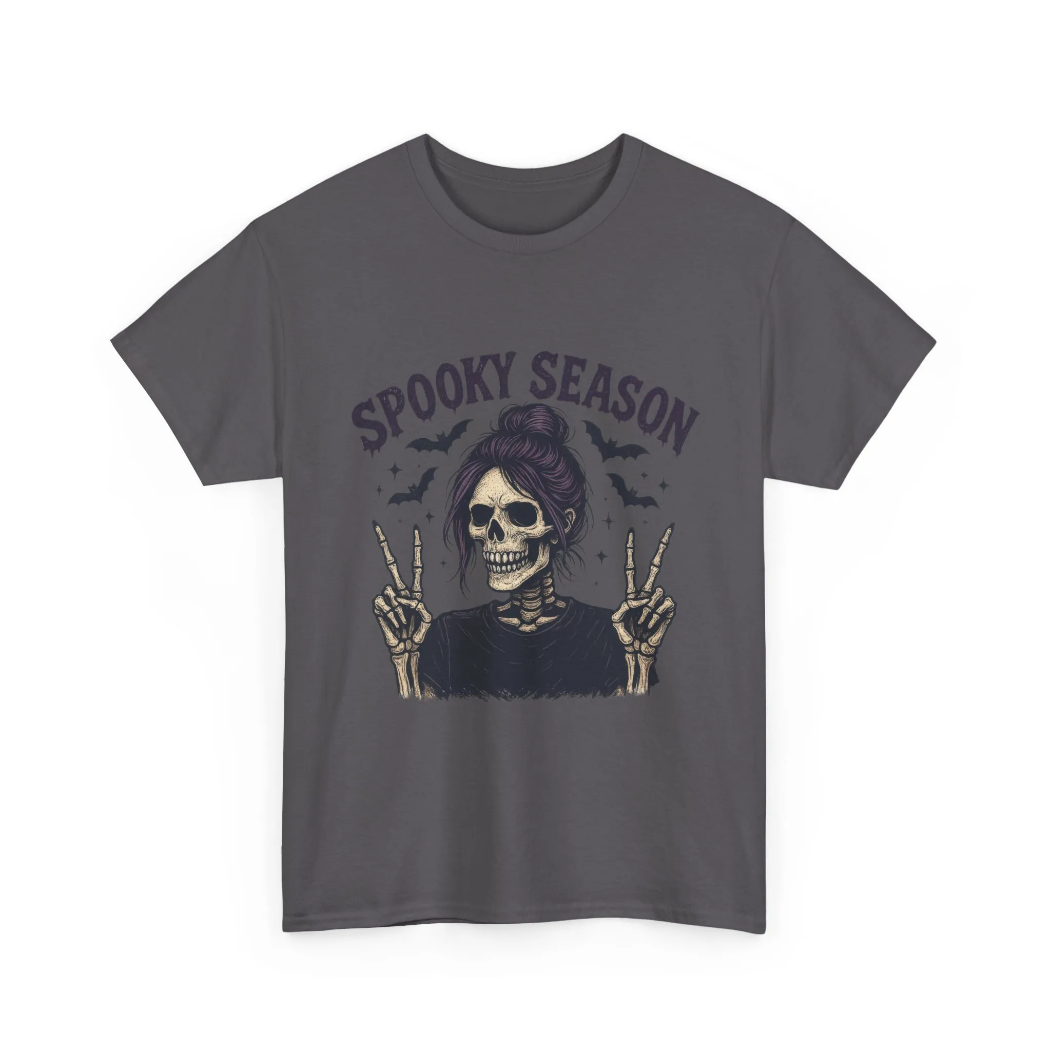 Spooky Season Women's T-Shirt, Funny Skeleton Girl Halloween Graphic Tee, Gothic Fall Shirt - Image 16
