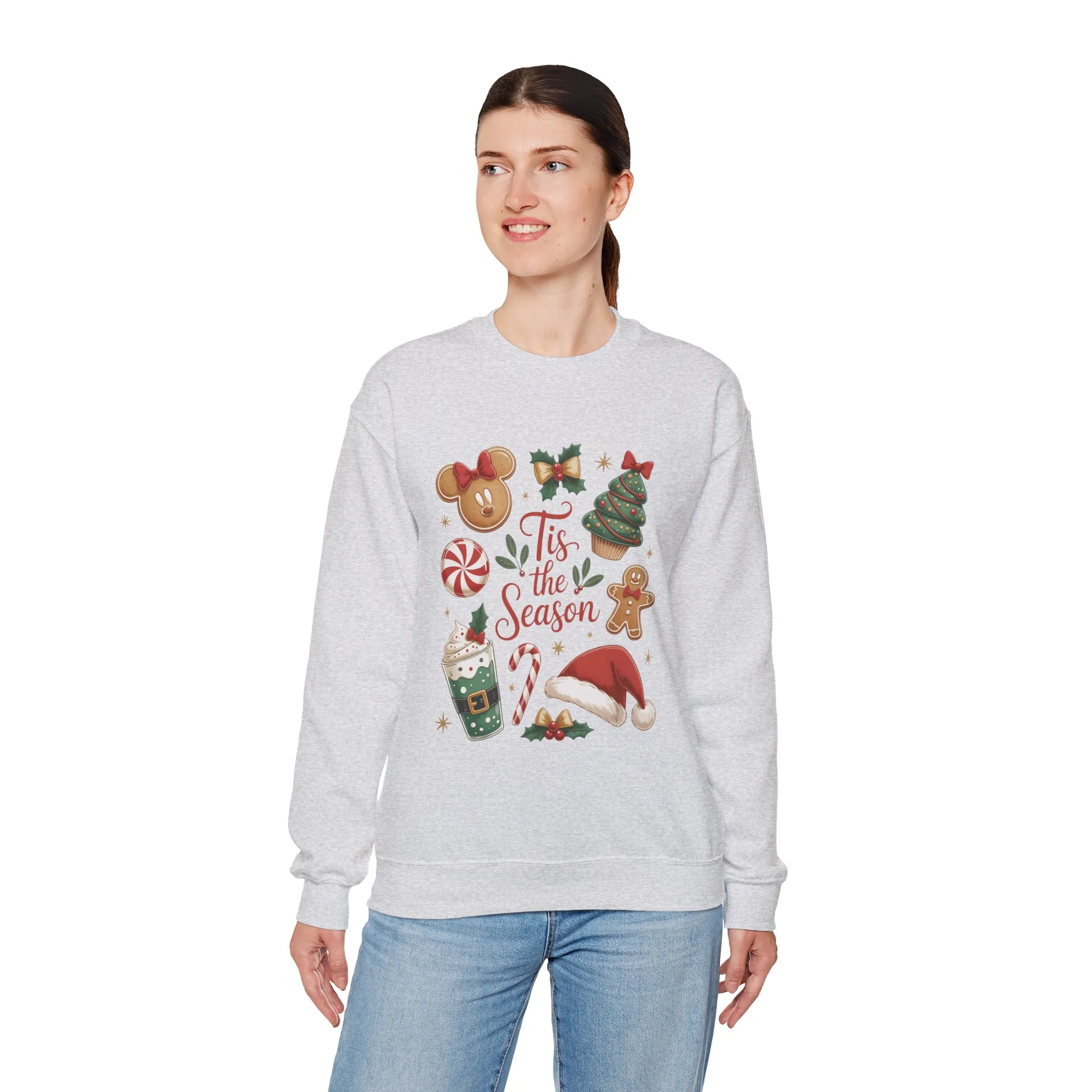 Women's Tis the Season Christmas Sweatshirt, Cozy Cookie - Cocoa Holiday Jumper, Women's Crewneck Sweatshirt - Image 8
