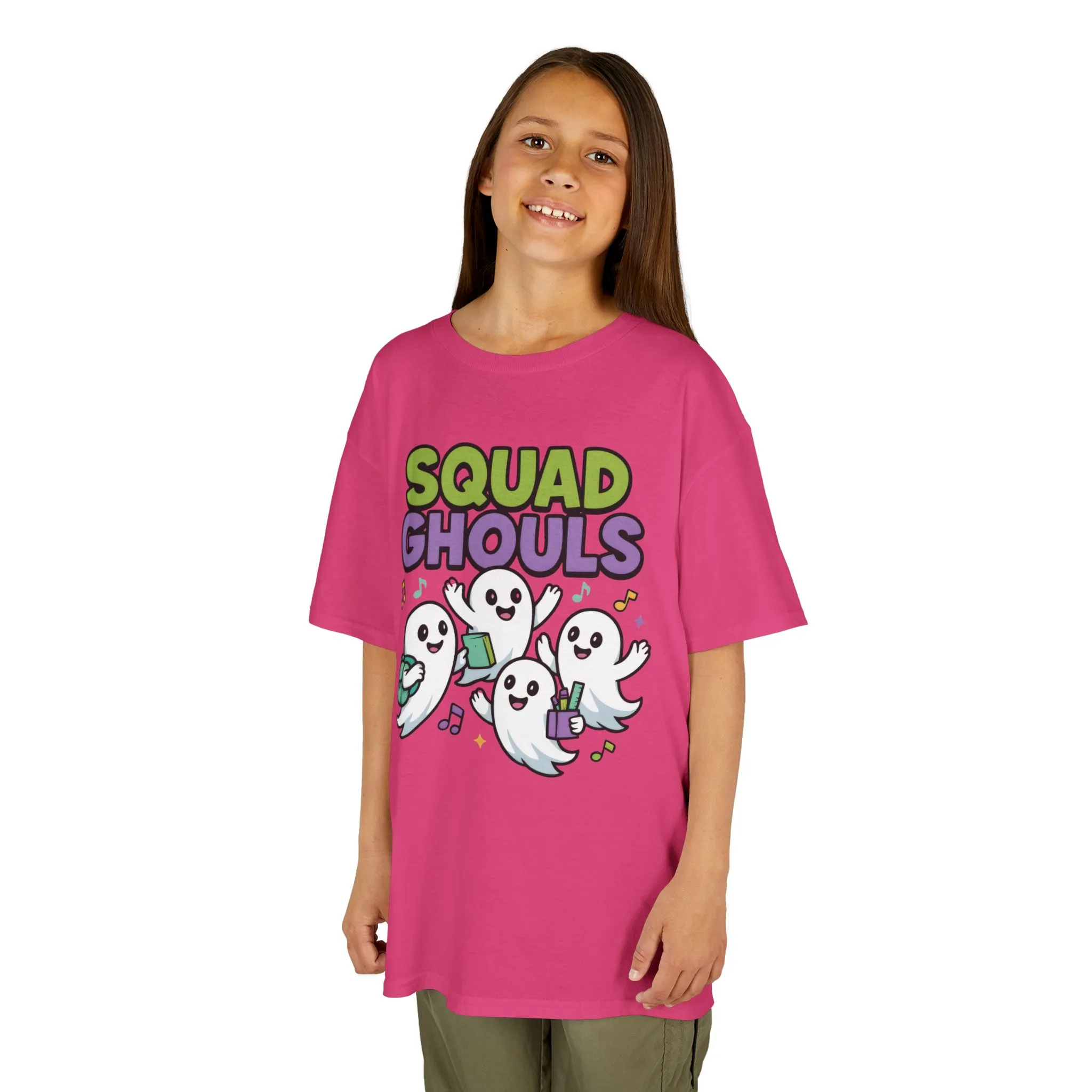Kids Squad Ghouls T-Shirt, Cute Ghost Friends School Shirt, Halloween Back to School Tee for Boys & Girls - Image 26