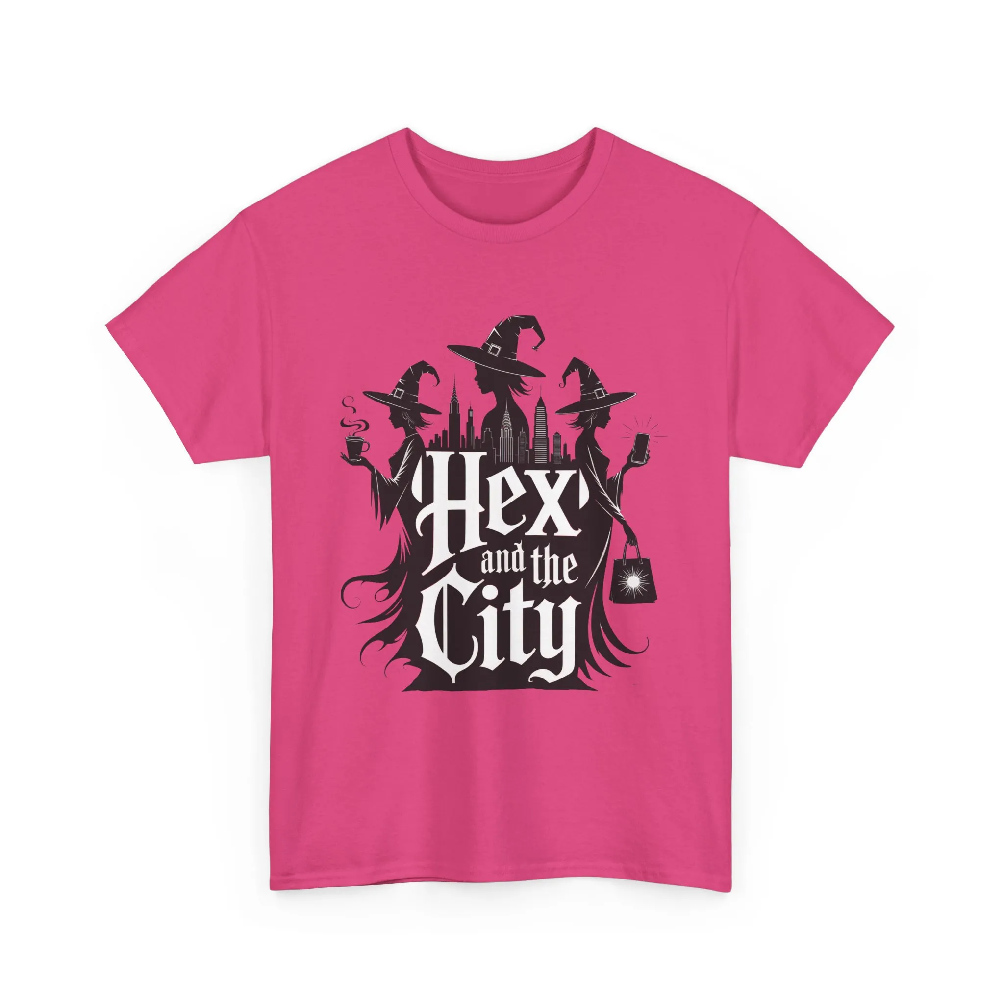 Women's Hex and the City Witch Shirt, Gothic Witches New York Skyline Halloween T-Shirt for Women - Image 22