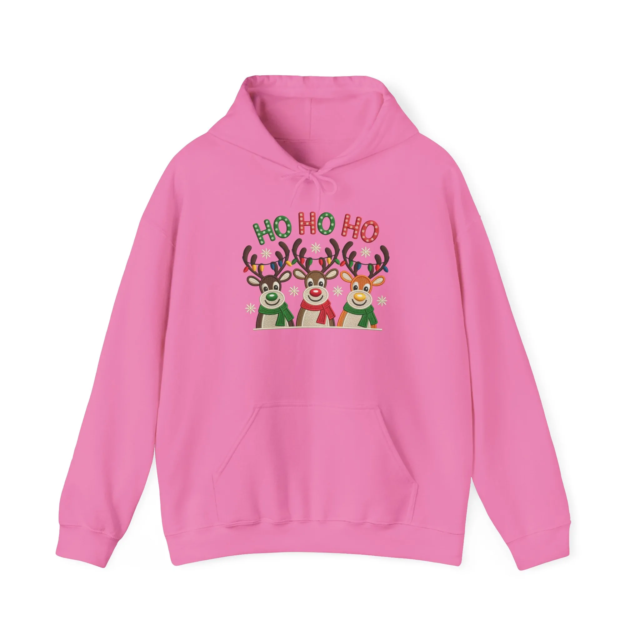 Ho Ho Ho Reindeer Hoodie, Cute Christmas Holiday Pullover for Women - Image 2