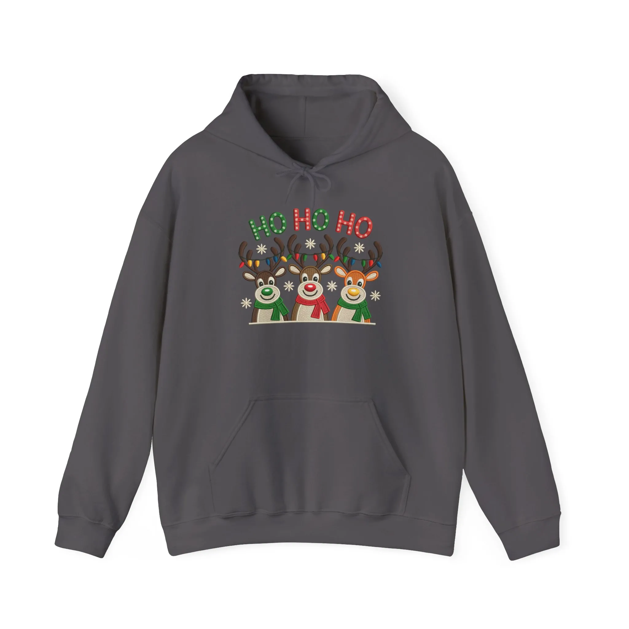 Ho Ho Ho Reindeer Hoodie, Cute Christmas Holiday Pullover for Women - Image 13