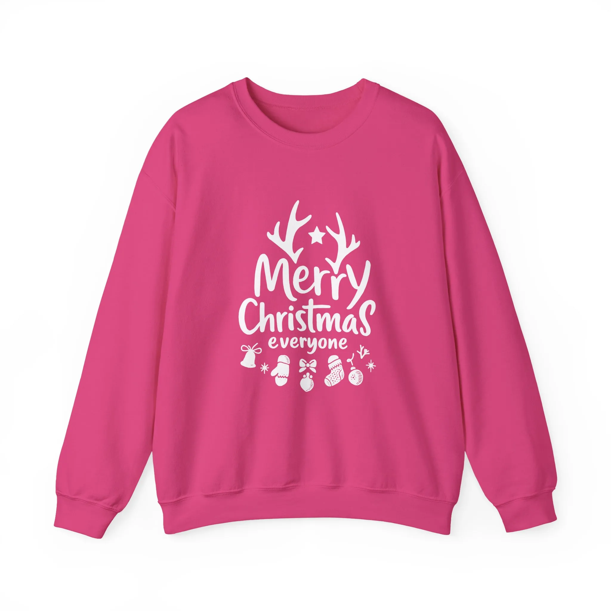 Merry Christmas Everyone Women's Sweatshirt, Cozy Holiday Pullover, Festive Minimal Design Heavy Blend™ Crewneck Sweatshirt - Image 25