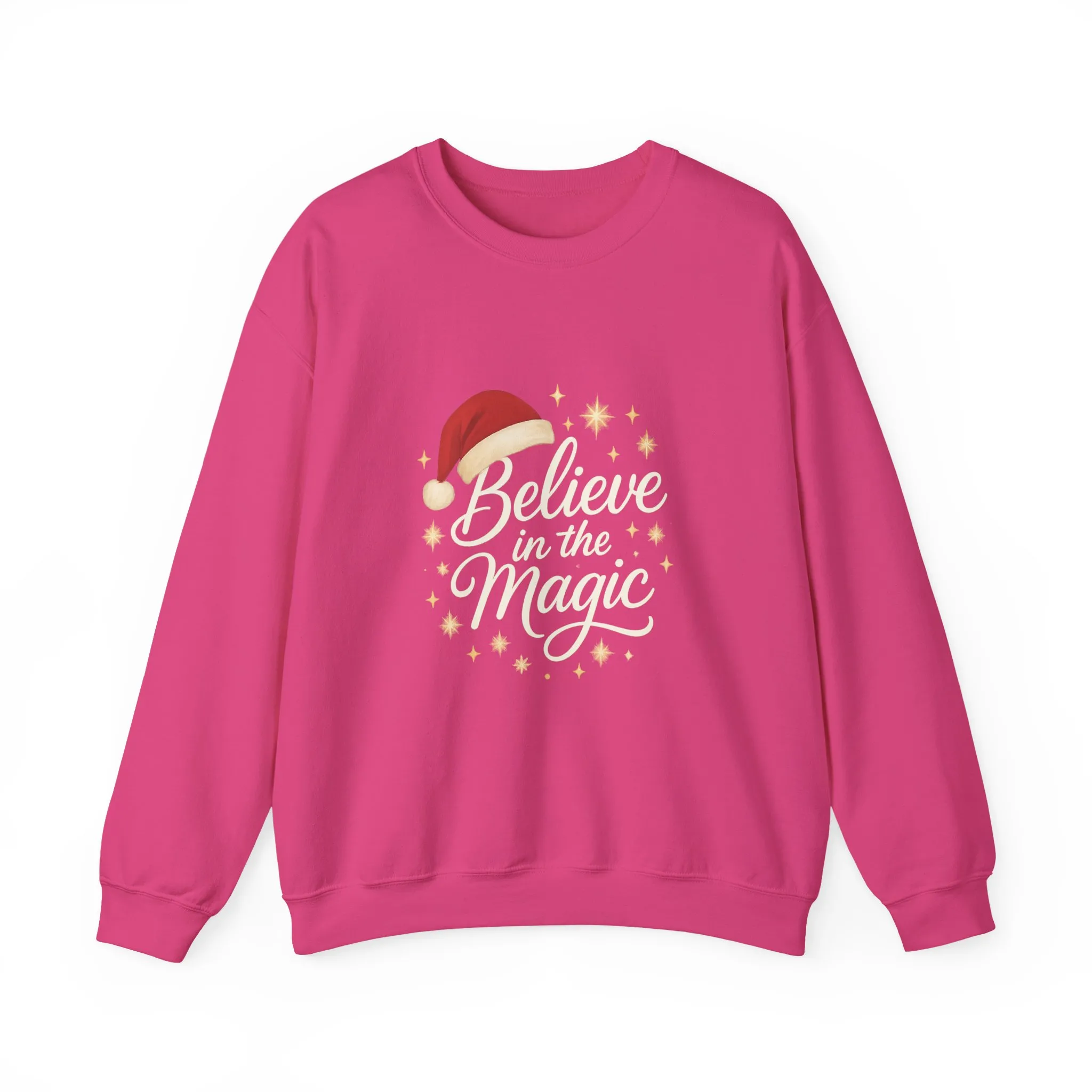 Believe in the Magic Women's Christmas Shirt, Santa Hat Holiday Cozy Sweatshirt, Women's Heavy Blend™ Crewneck Sweatshirt - Image 22