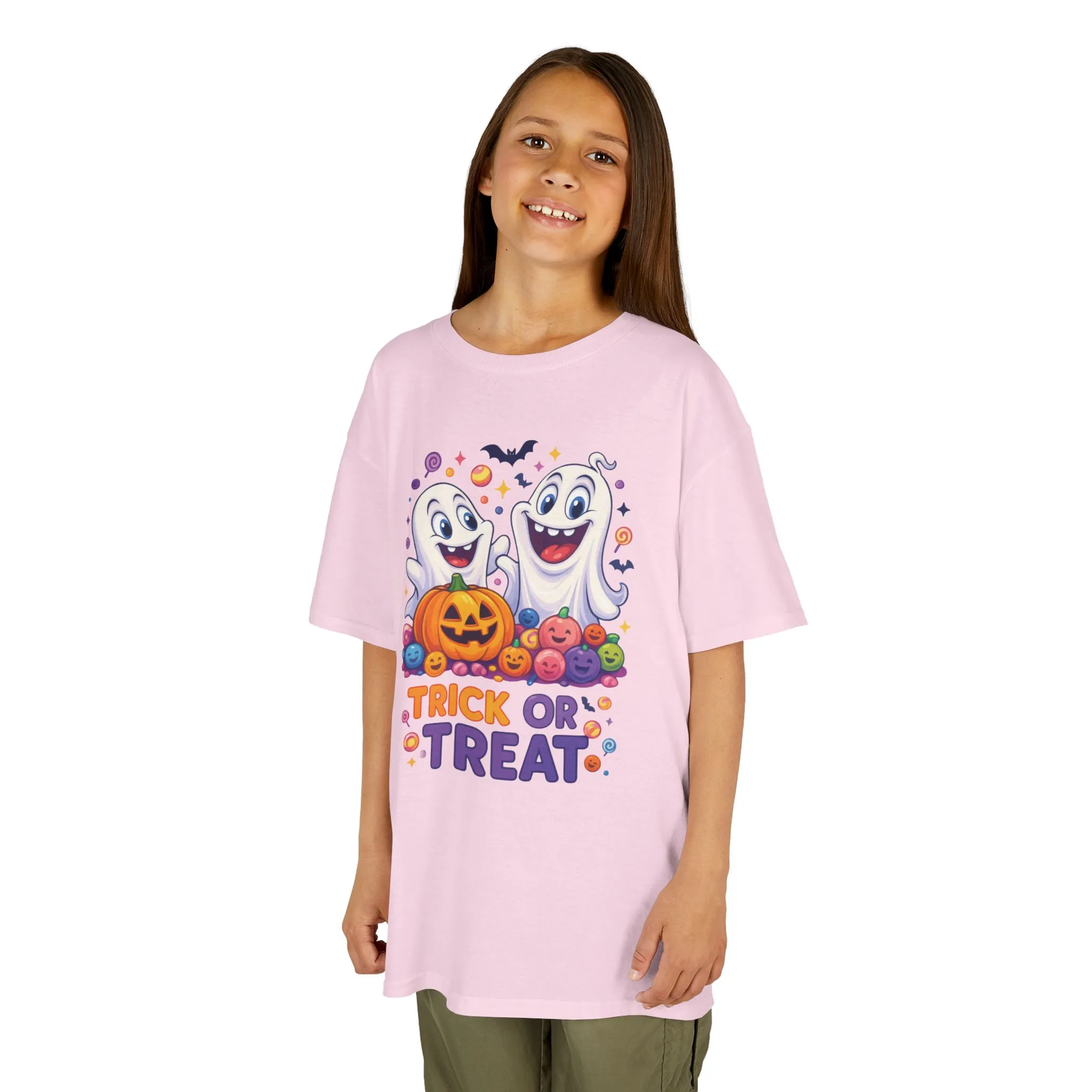 Trick or Treat Kids Halloween T-Shirt, Cute Ghosts Pumpkin Design, Fun Spooky Tee for Boys Girls - Image 20