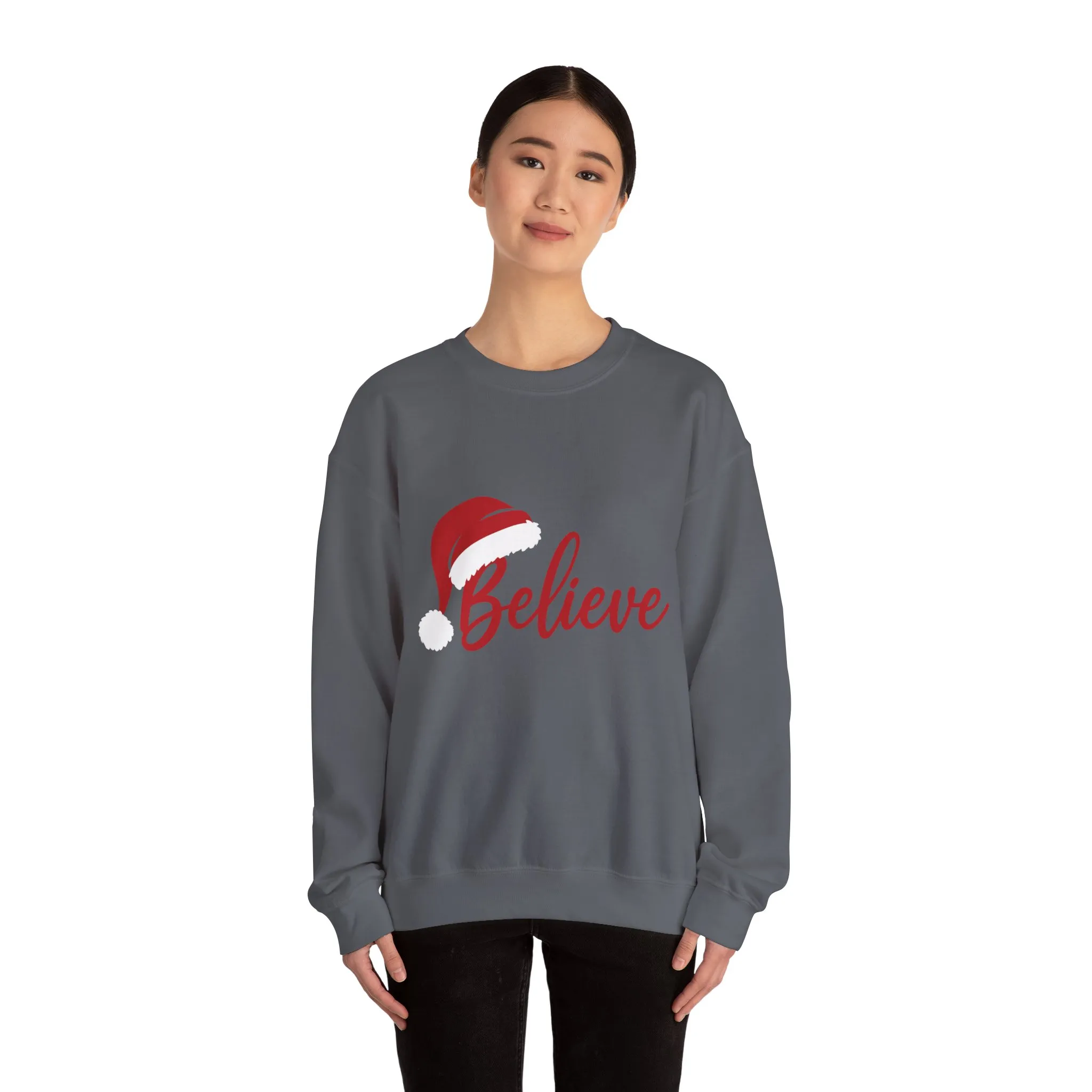 Believe Christmas Women's Sweatshirt, Minimalist Holiday Crewneck, Cozy Sweatshirt for Women - Image 11