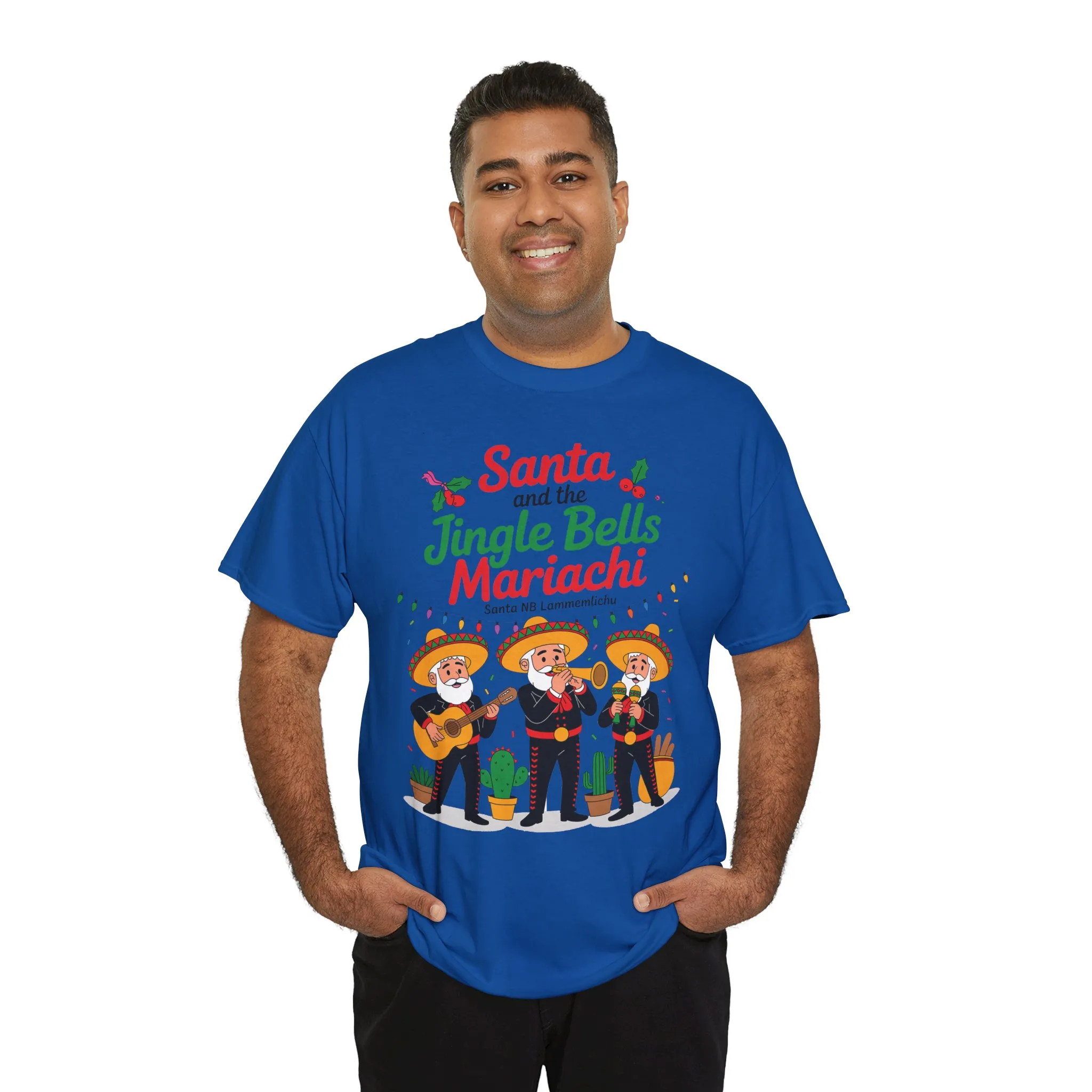Santa and the Jingle Bells Mariachi, Funny Mexican Christmas T-Shirt, Latin Fiesta Holiday Tee, Navidad Humor Shirt - Image 24