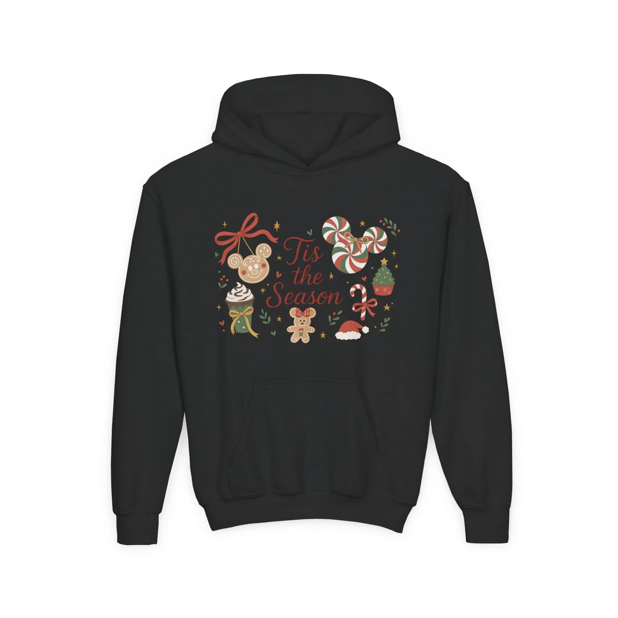 Tis the Season Christmas Sweatshirt for Girls, Cozy Holiday Cookie Jumper, Youth Heavy Blend Hooded Sweatshirt - Image 7