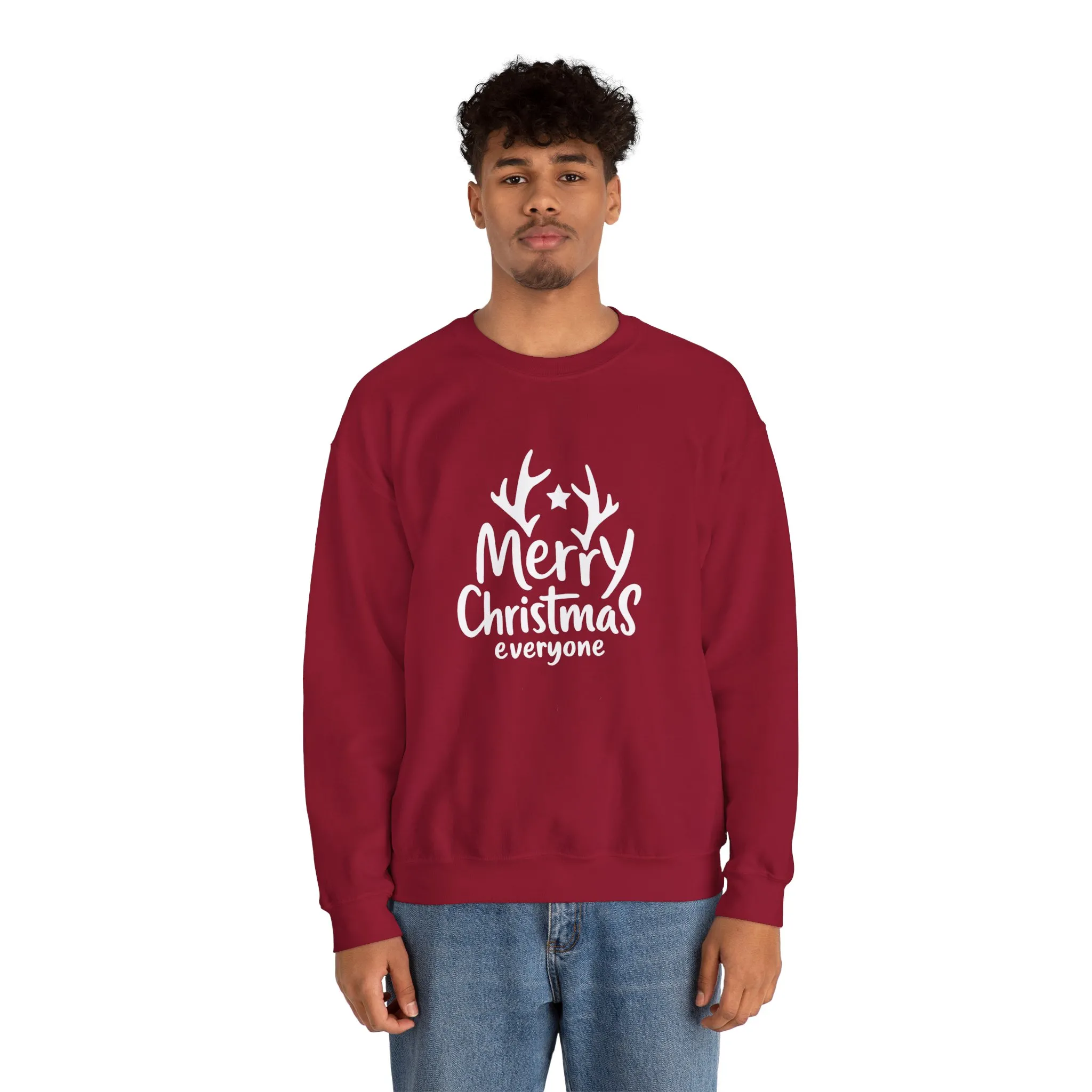 Merry Christmas Everyone Men's Sweatshirt, Classic Holiday Pullover, Minimal Winter Style Crewneck Sweatshirt - Image 20