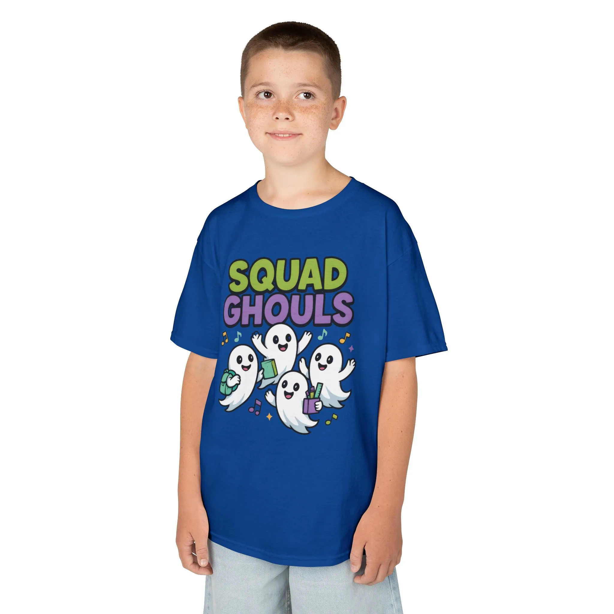 Kids Squad Ghouls T-Shirt, Cute Ghost Friends School Shirt, Halloween Back to School Tee for Boys & Girls - Image 12