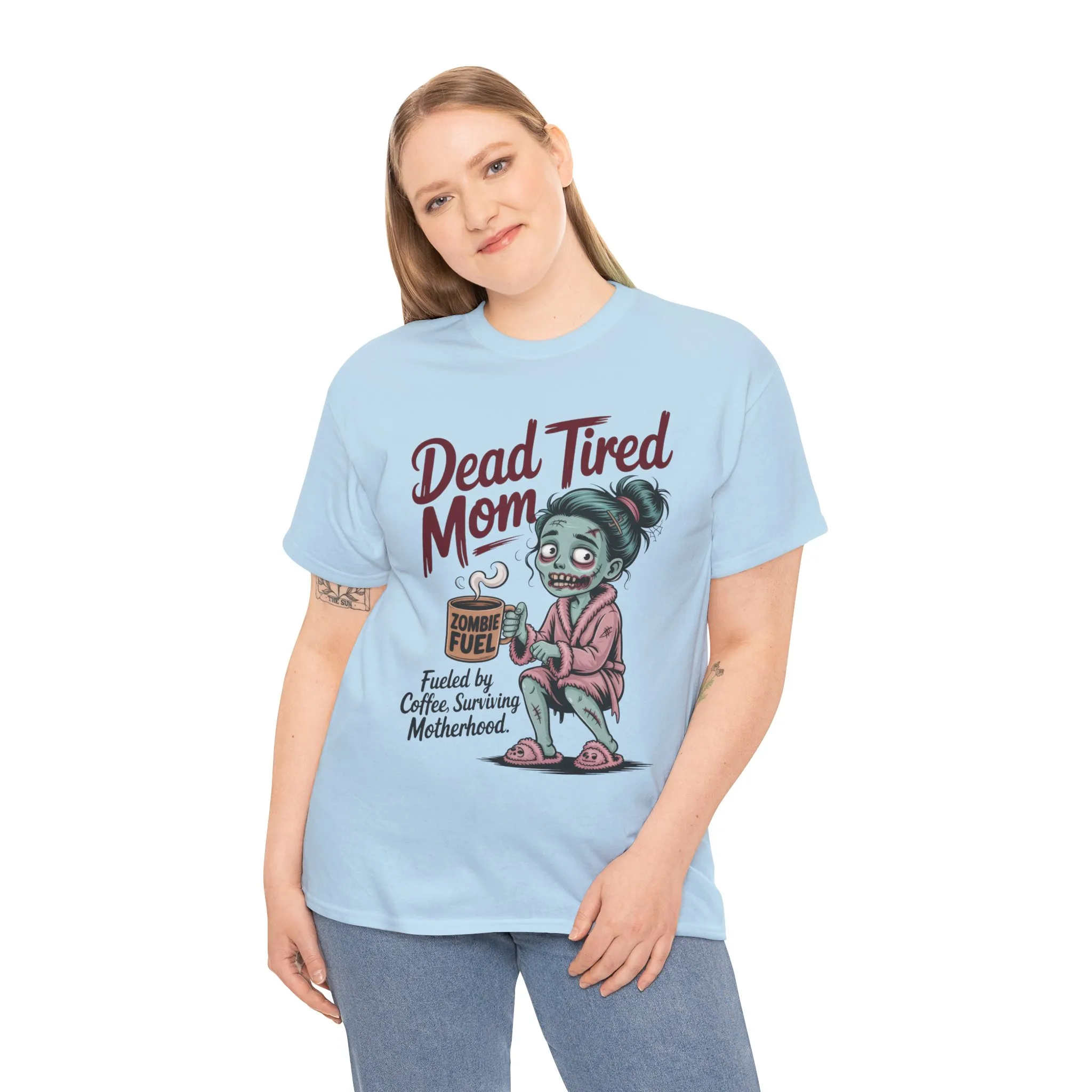 Dead Tired Mom Shirt, Funny Zombie Coffee Women's Tee, Motherhood Survival Tee, Tired Mom Gift, Zombie Mom Shirt - Image 27