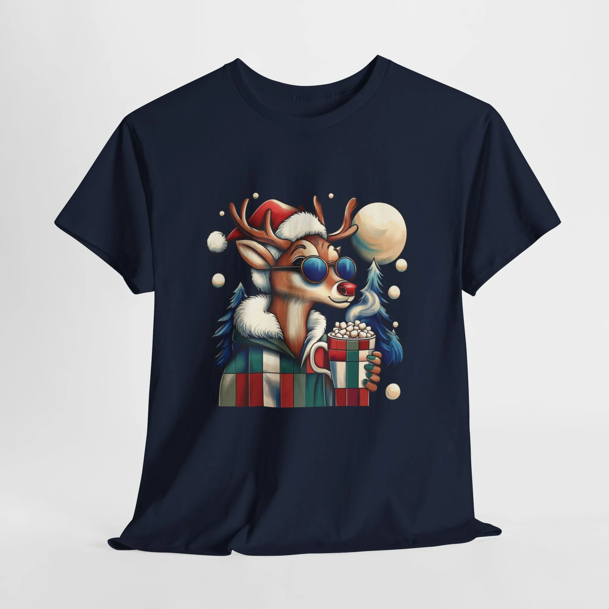 Cool Reindeer Christmas T-Shirt, Funny Holiday Shirt for Men - Image 2