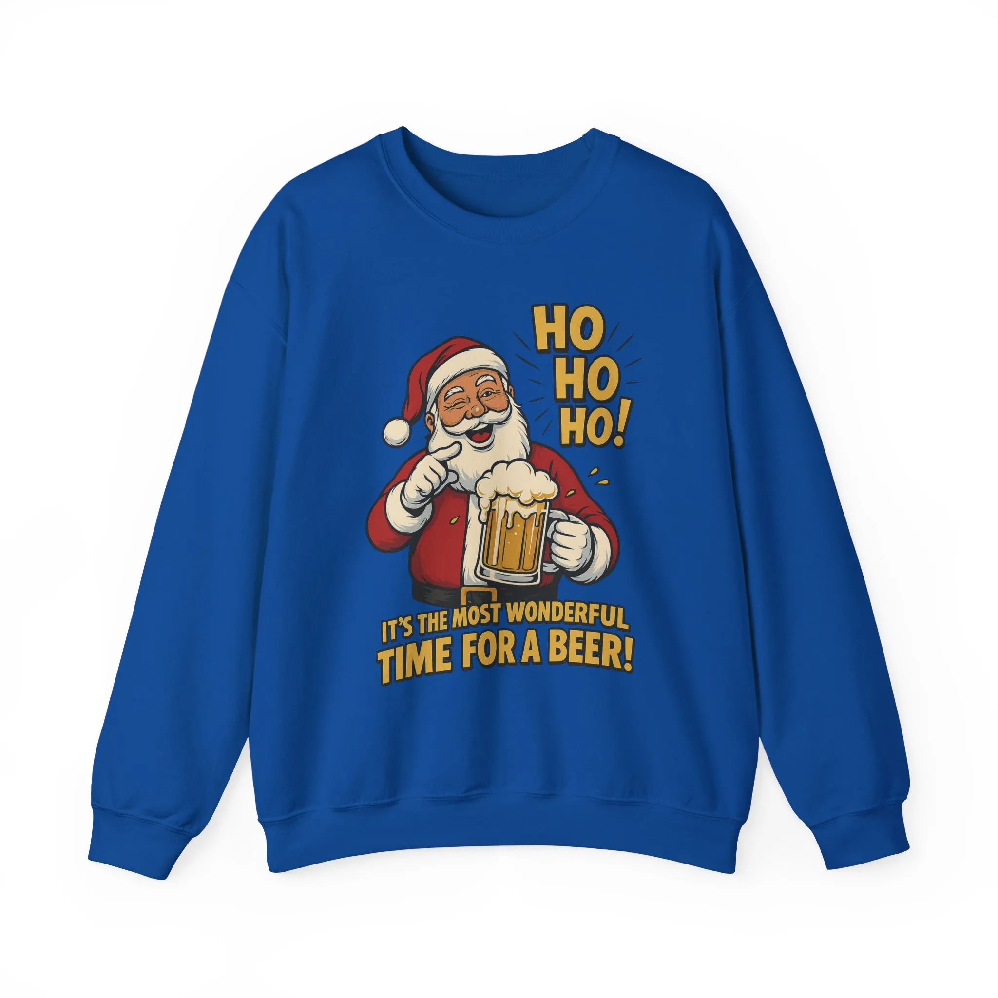Funny Santa Beer Christmas Sweatshirt, Men's Holiday Pullover, Men's Heavy Blend™ Crewneck Sweatshirt - Image 2