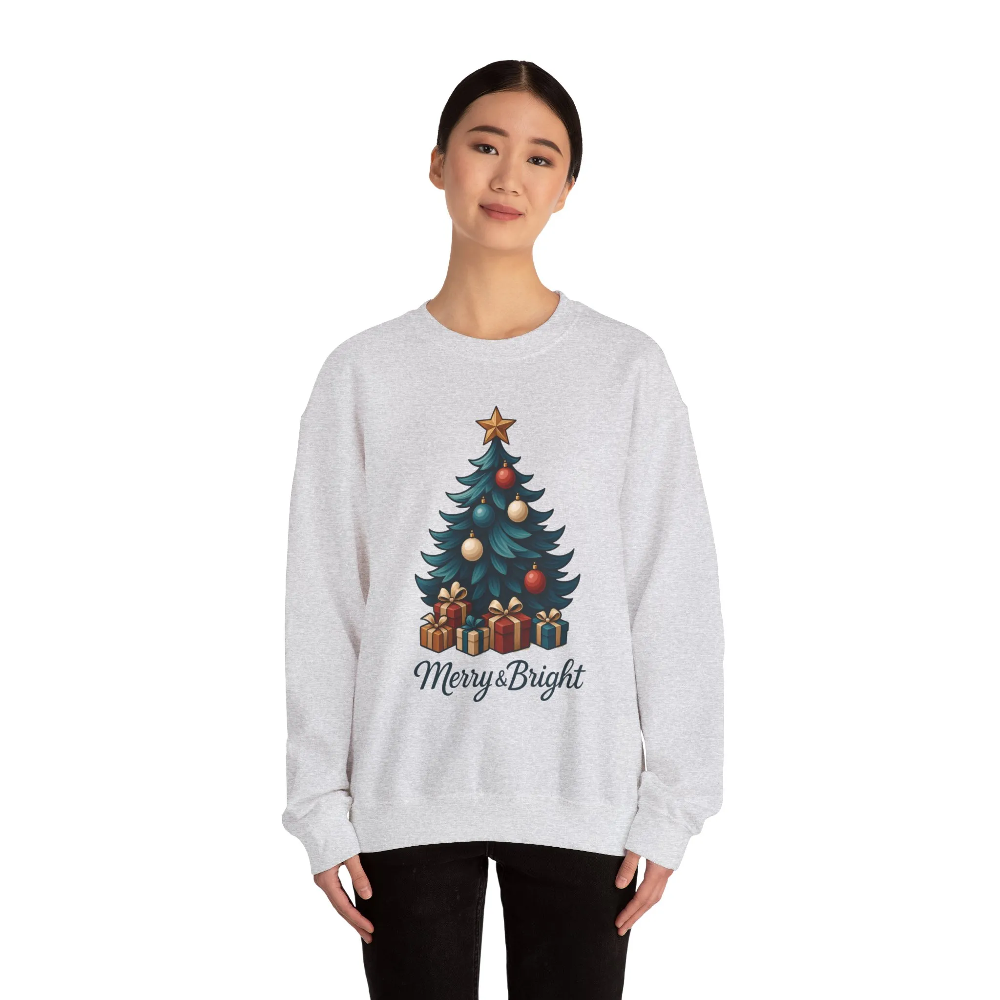 Merry & Bright Christmas Sweatshirt, Cozy Holiday Pullover - Image 9