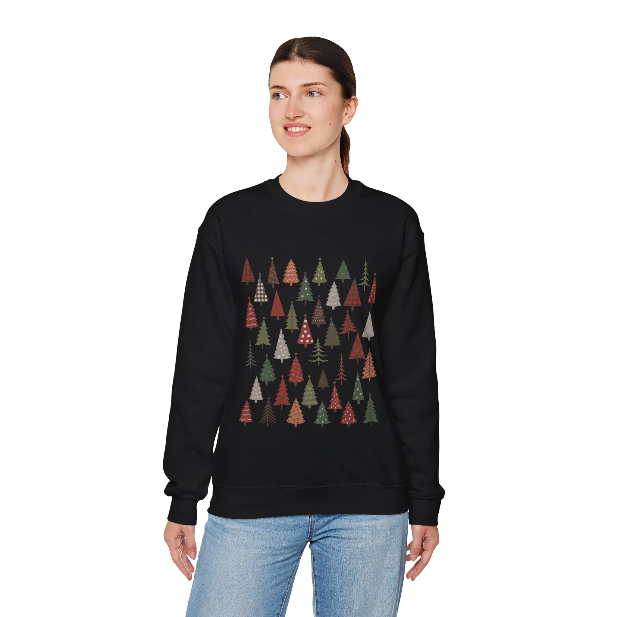 Women's Minimal Christmas Tree Sweatshirt, Rustic Holiday Pullover - Image 9
