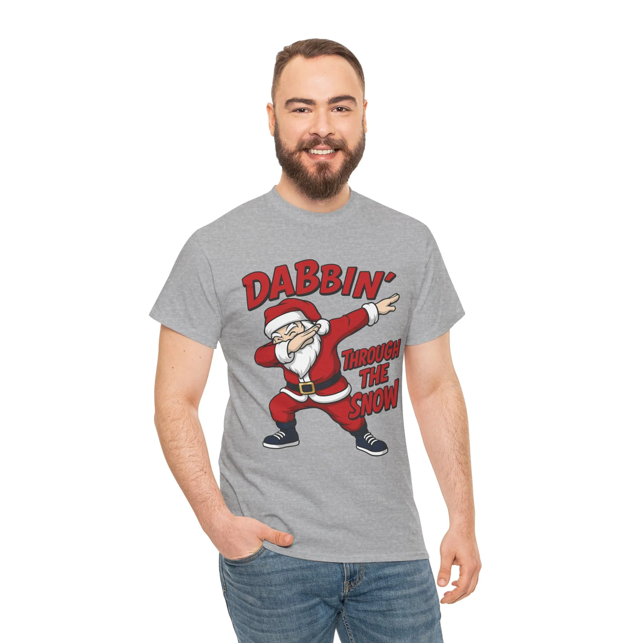 Dabbin Through The Snow Santa Men's Christmas T-Shirt, Funny Holiday Tee - Image 10