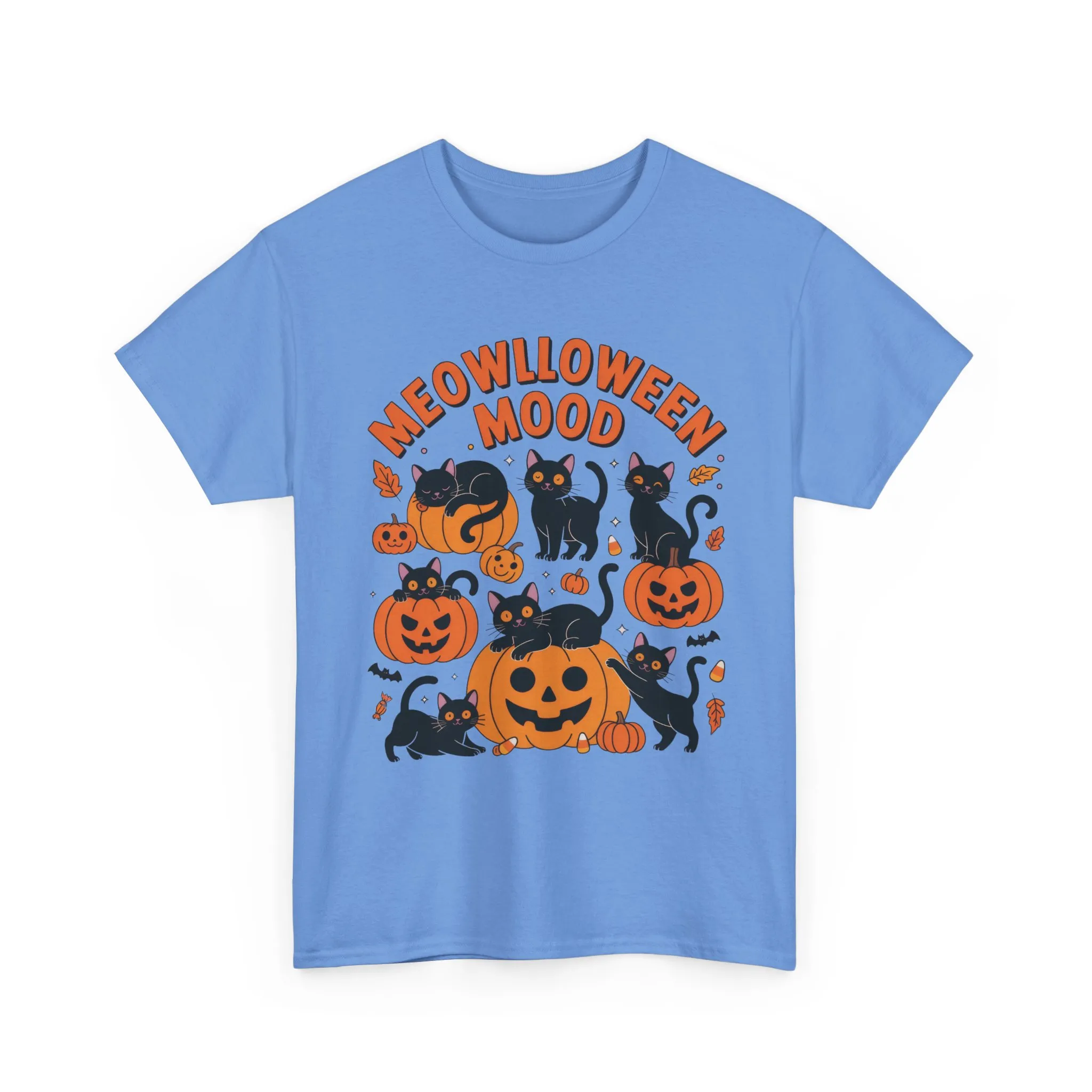 Meowlloween Mood Cat Shirt for Women, Cute Black Cat and Pumpkin Halloween Tee, Cozy Fall Kawaii Spooky Graphic Top, Cat Lover Gift - Image 7