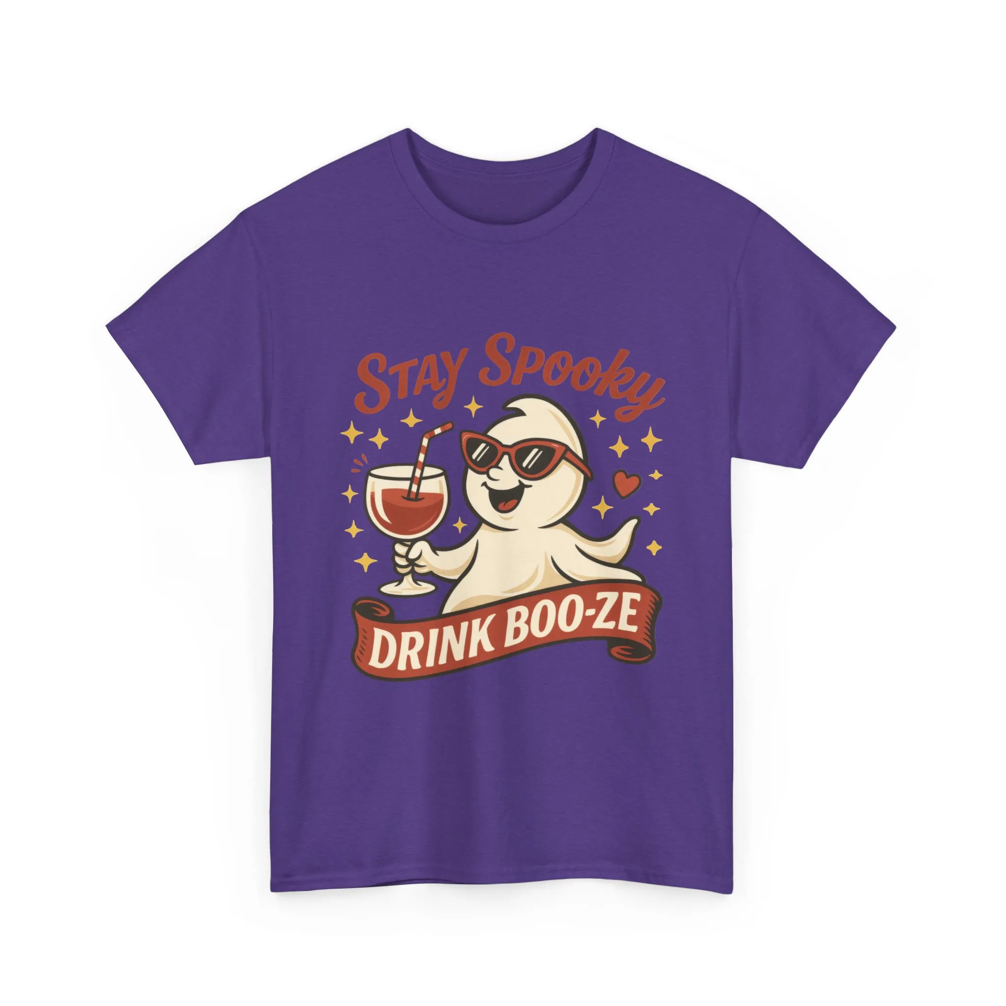 Stay Spooky Drink Boo-ze Women's T-Shirt, Funny Ghost Wine Halloween Party Graphic Tee - Image 22