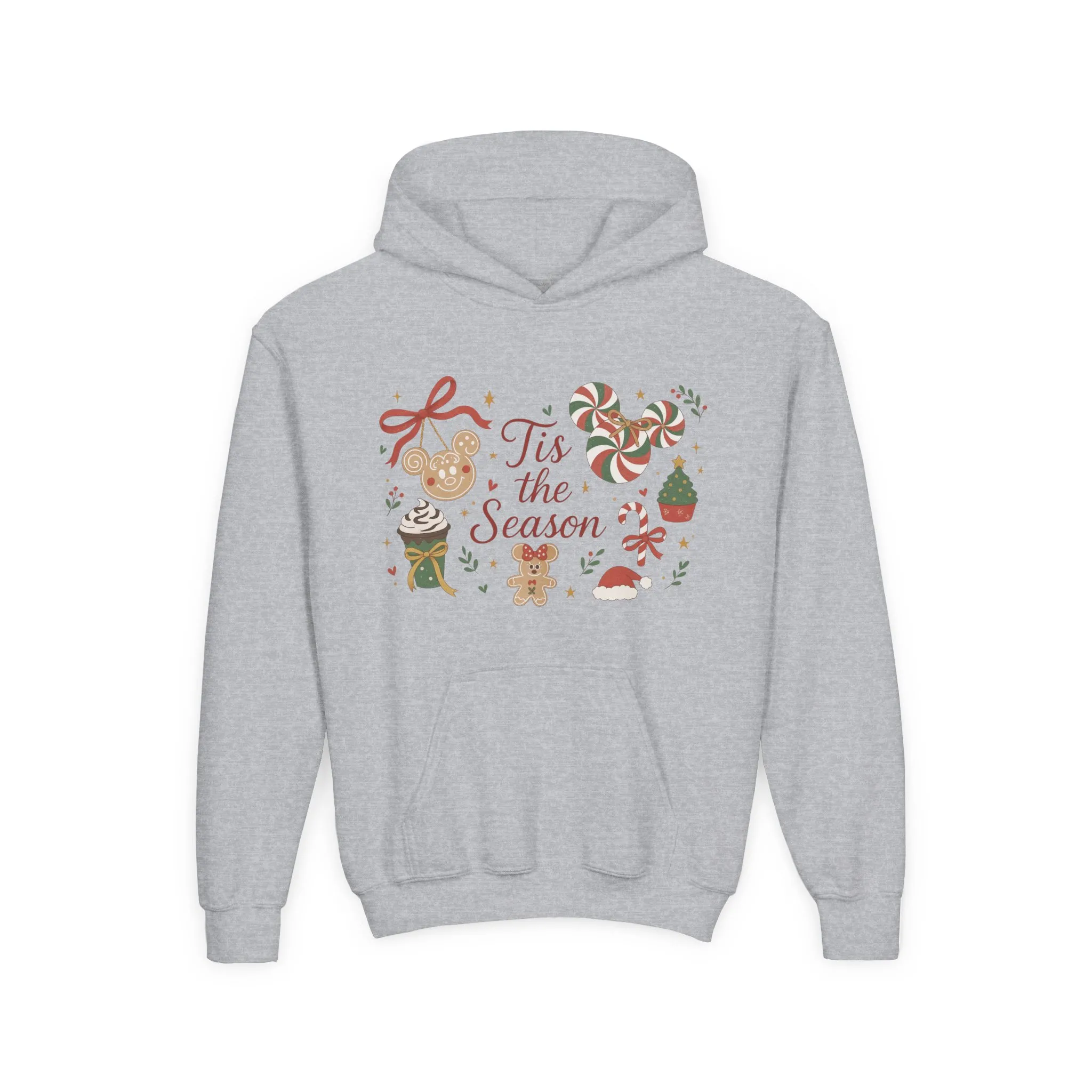 Tis the Season Christmas Sweatshirt for Girls, Cozy Holiday Cookie Jumper, Youth Heavy Blend Hooded Sweatshirt - Image 10