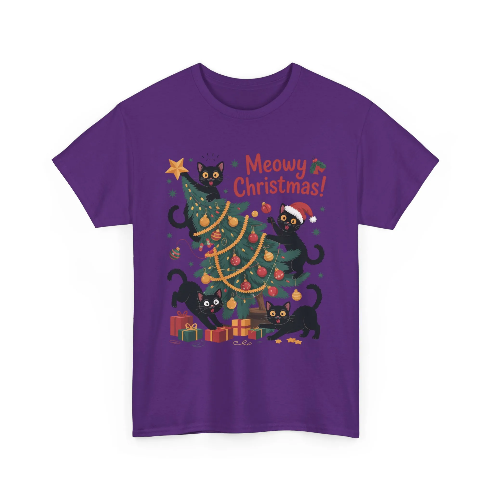 Funny Black Cats Christmas Tree T-Shirt, Cute Cat Lover Holiday Tee, Christmas Cat Chaos Shirt for Women - Image 22